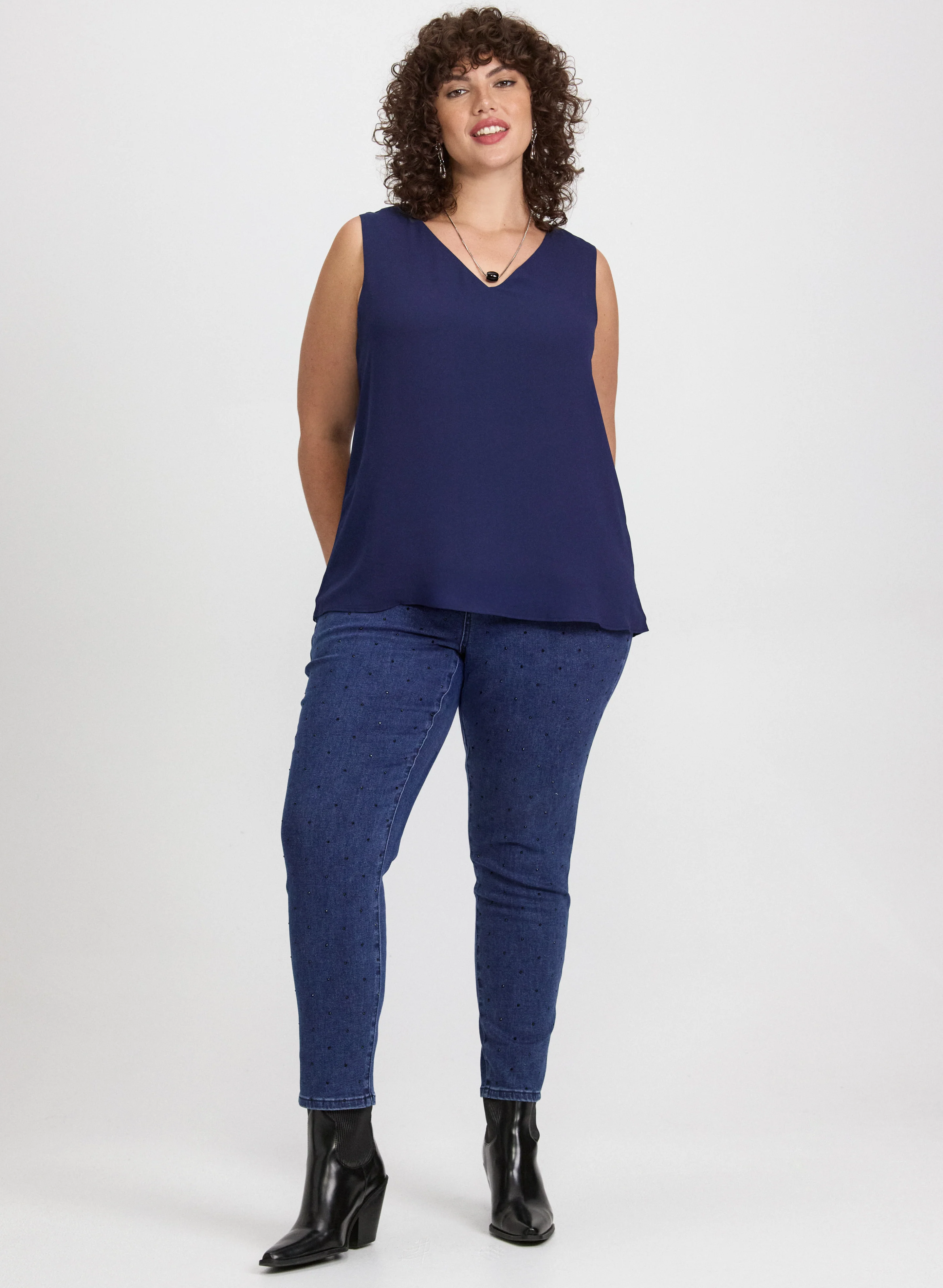 Sleeveless V-Neck Blouse - Image 3