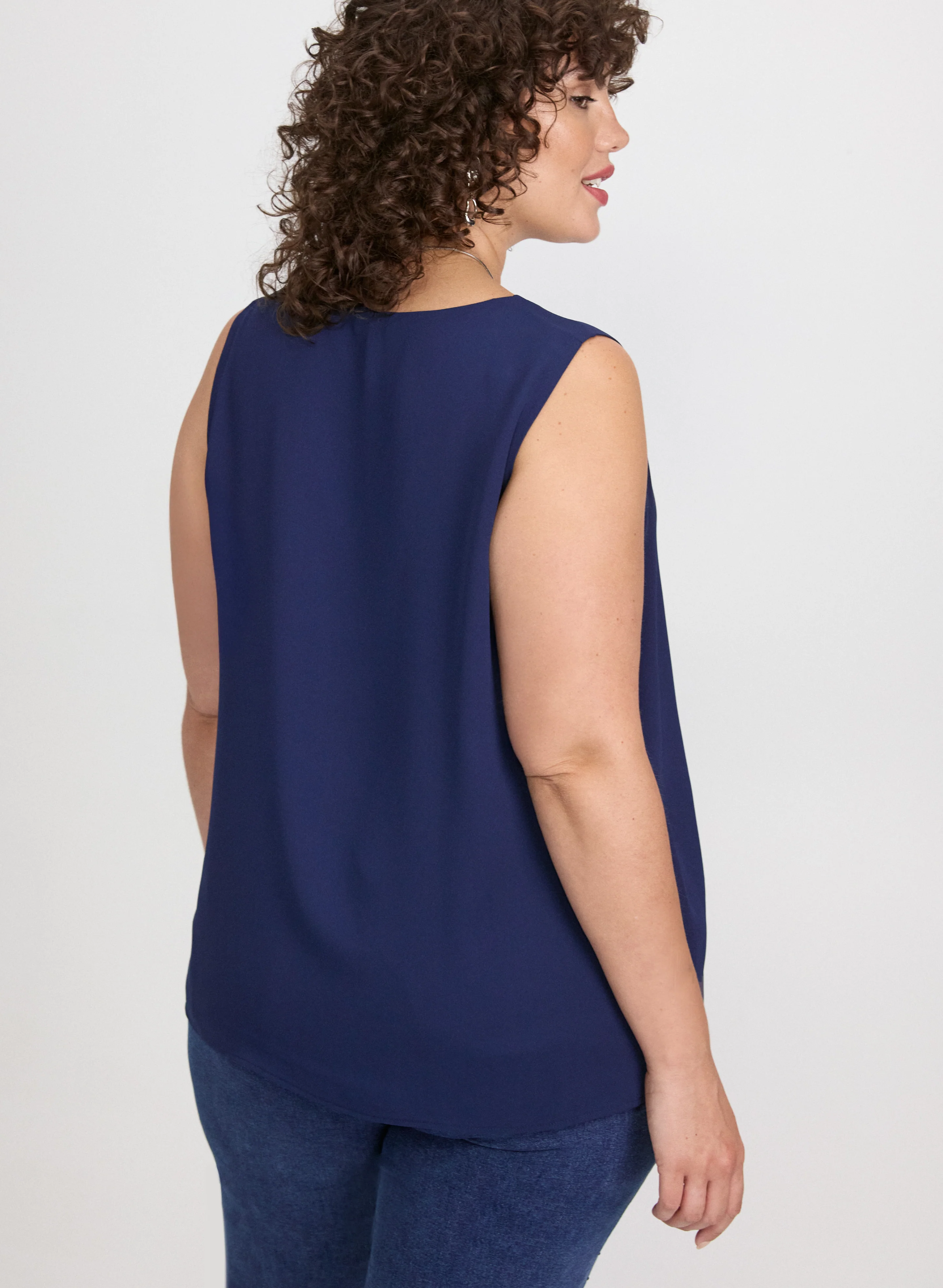 Sleeveless V-Neck Blouse - Image 4