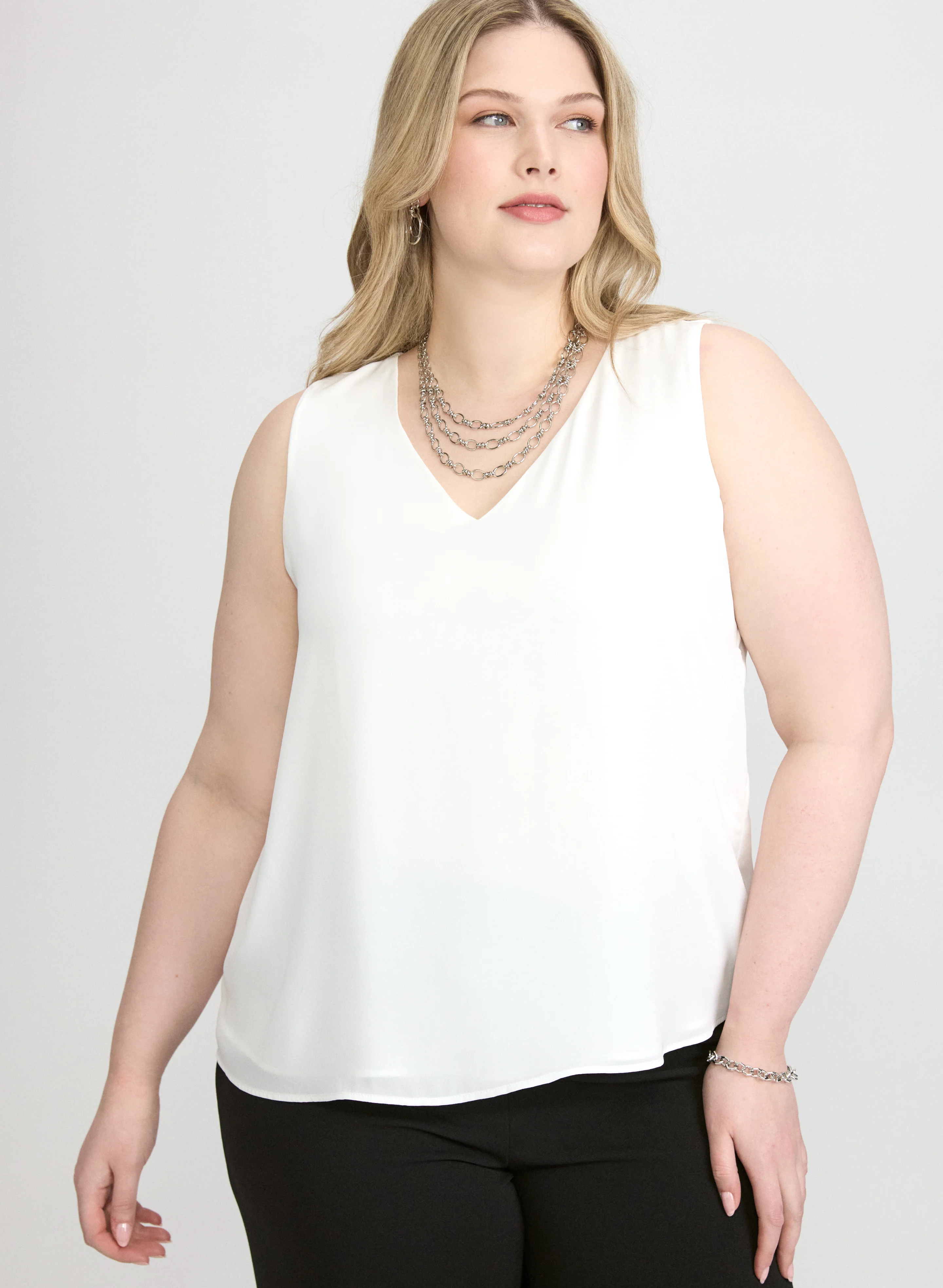 Sleeveless V-Neck Blouse - Image 8