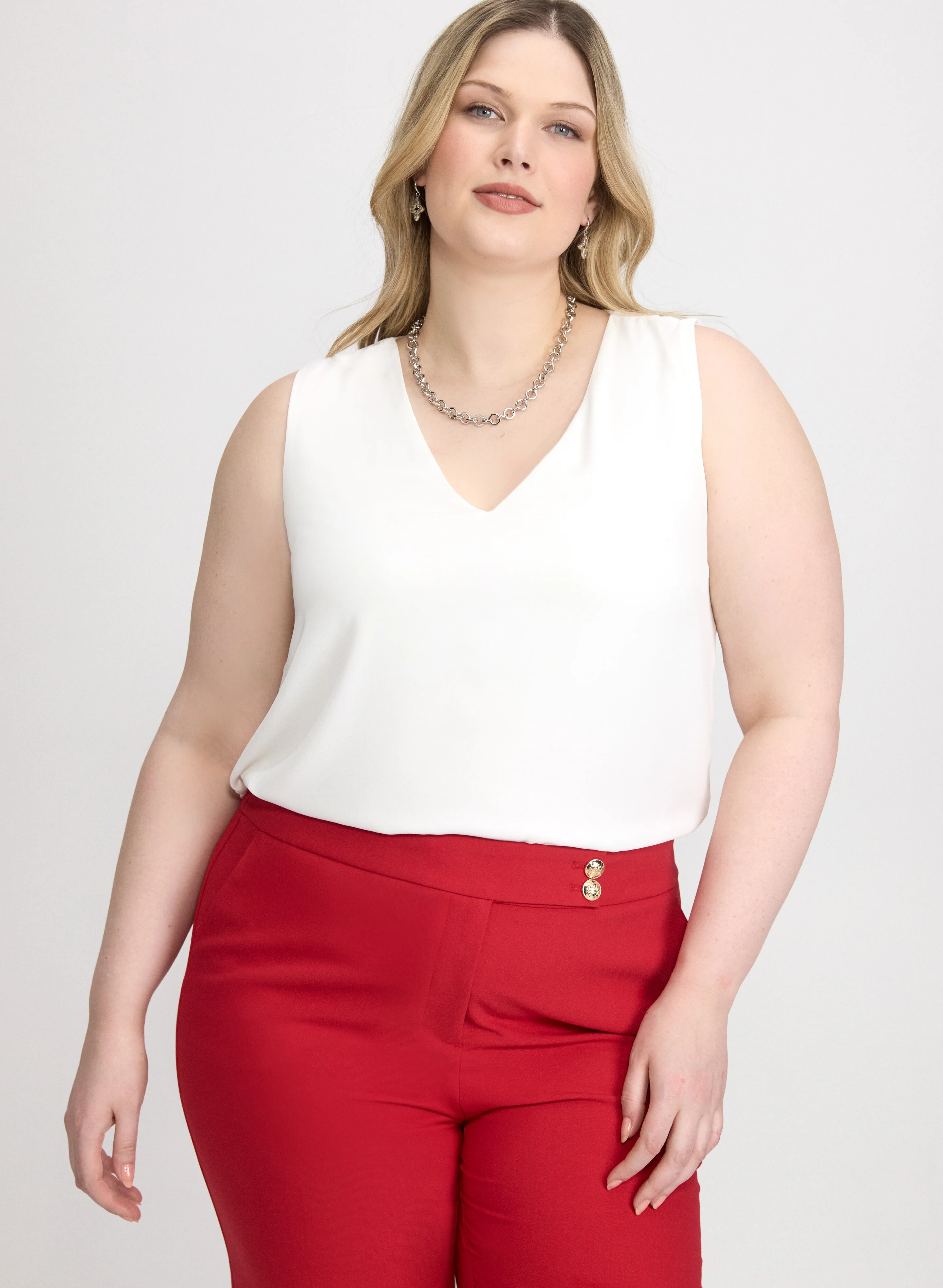 Sleeveless V-Neck Blouse - Image 10