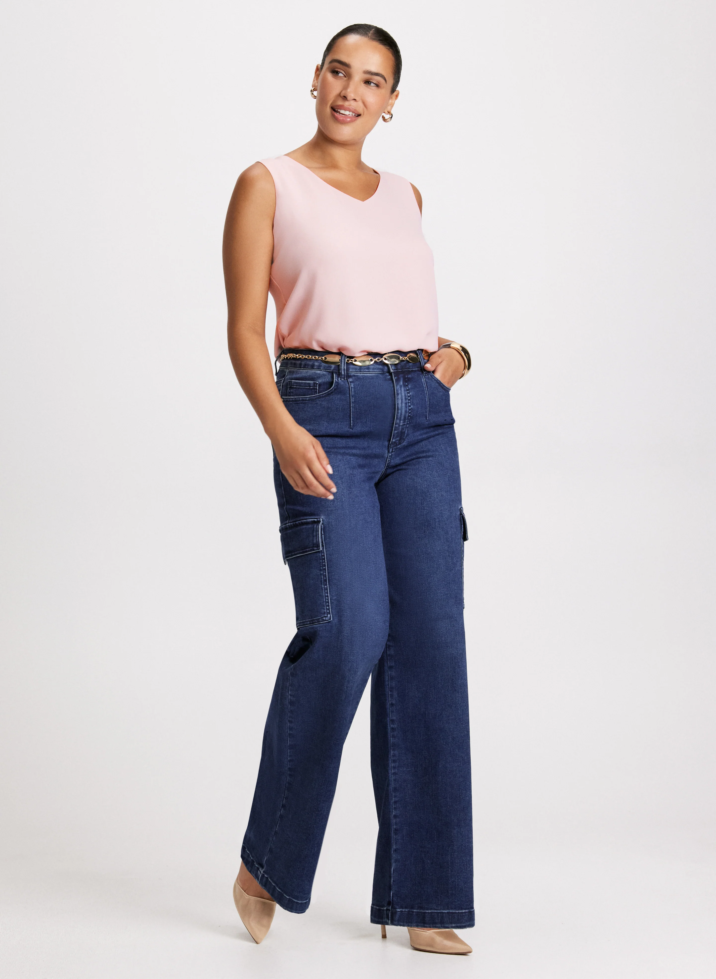 Sleeveless V-Neck Blouse - Image 3