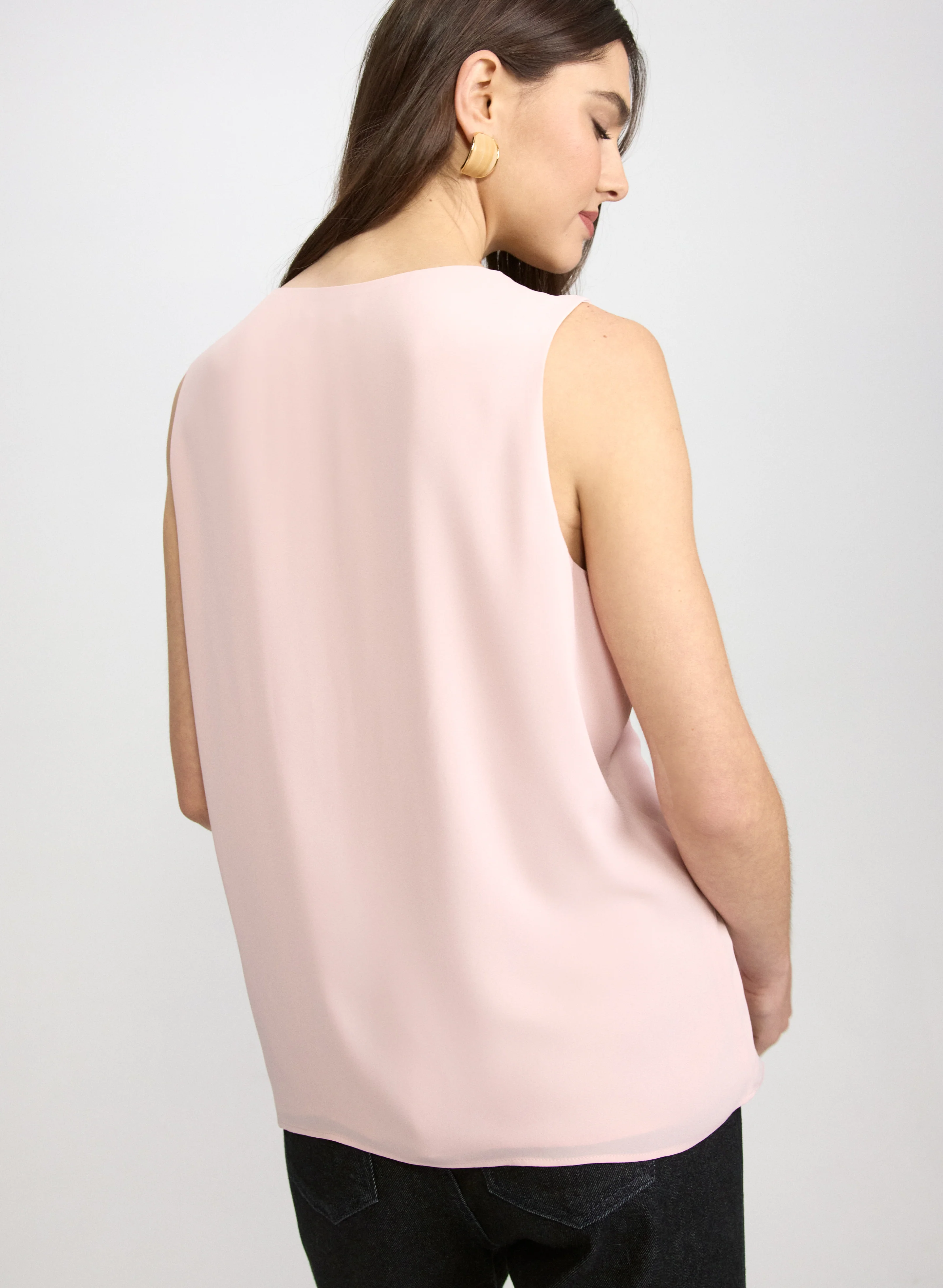 Sleeveless V-Neck Blouse - Image 4