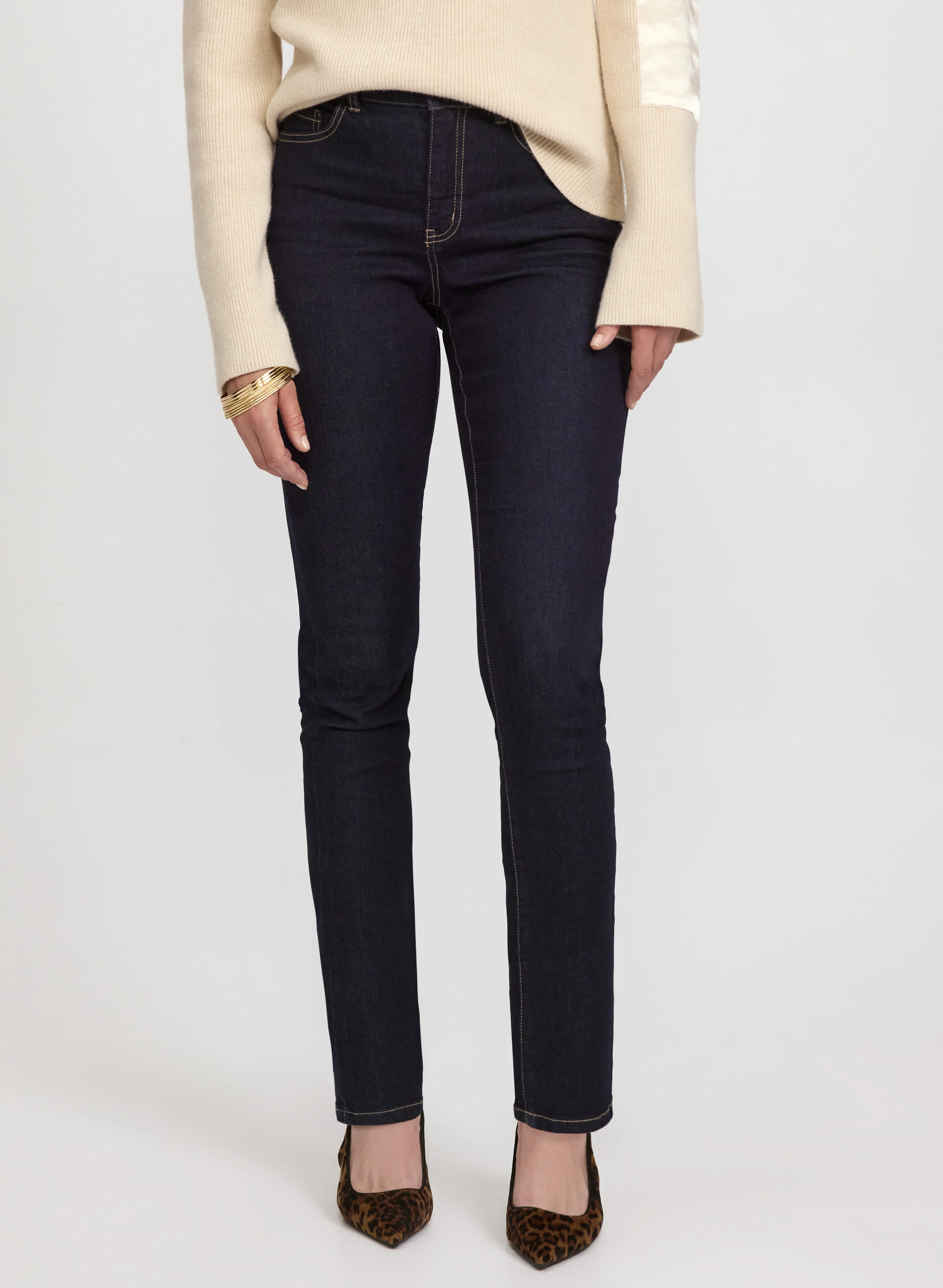 Slim-Leg Denim Pants