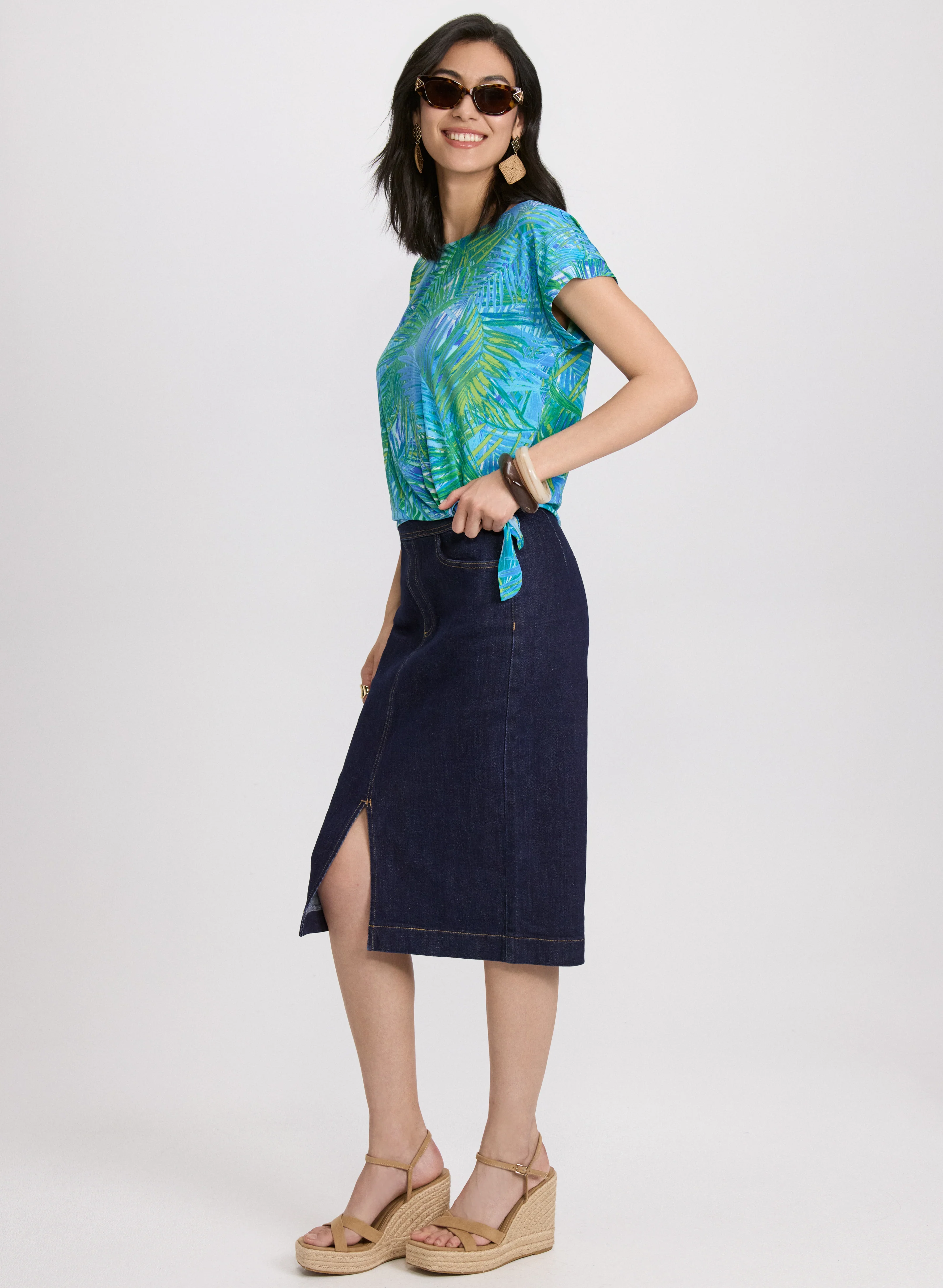 Slit Denim Skirt - Image 3