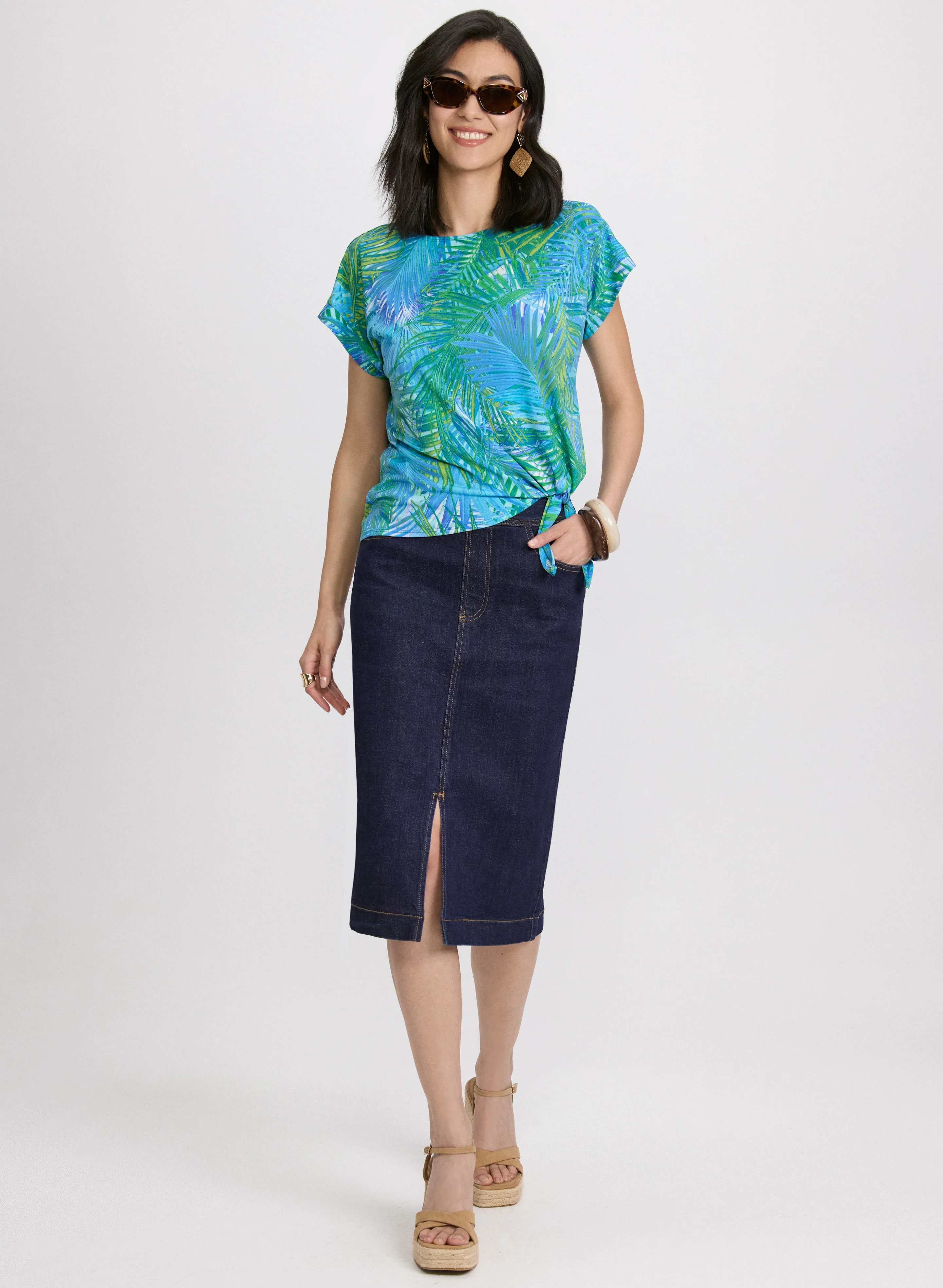 Slit Denim Skirt - Image 5