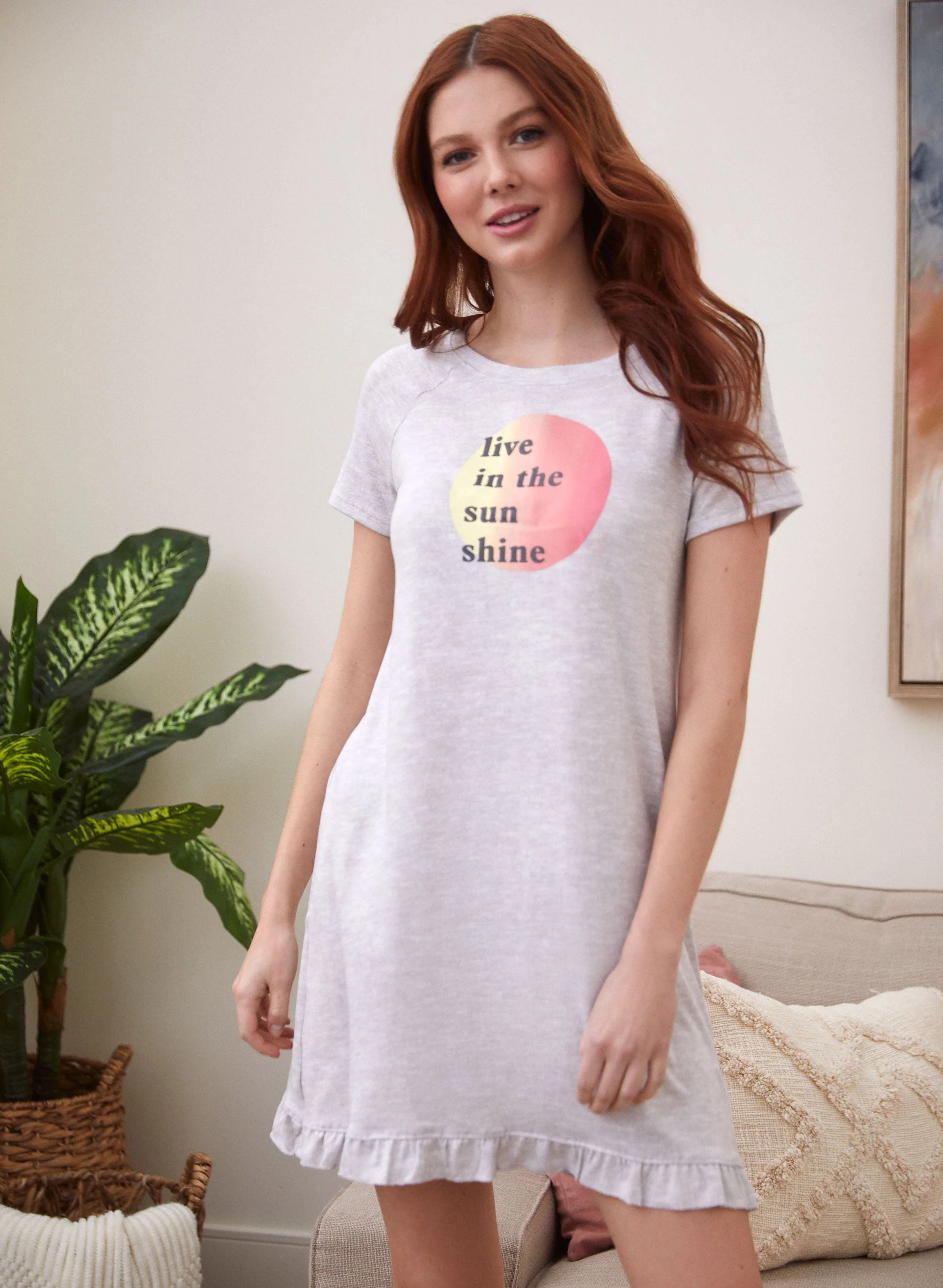 Slogan Print Sleepshirt - Image 4