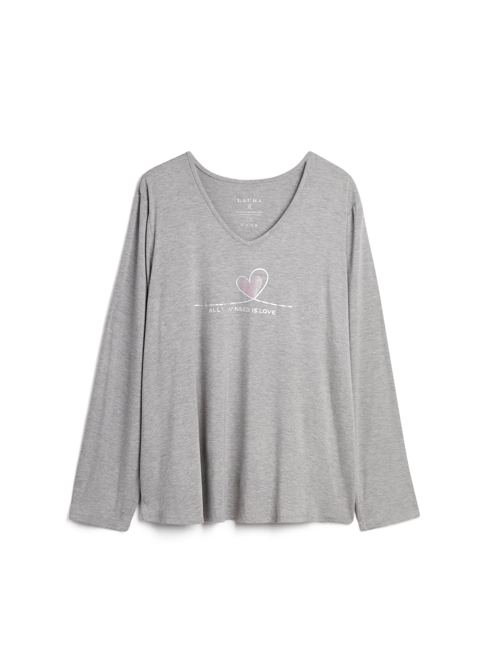 Slogan V-Neck Pyjama Top - Image 5