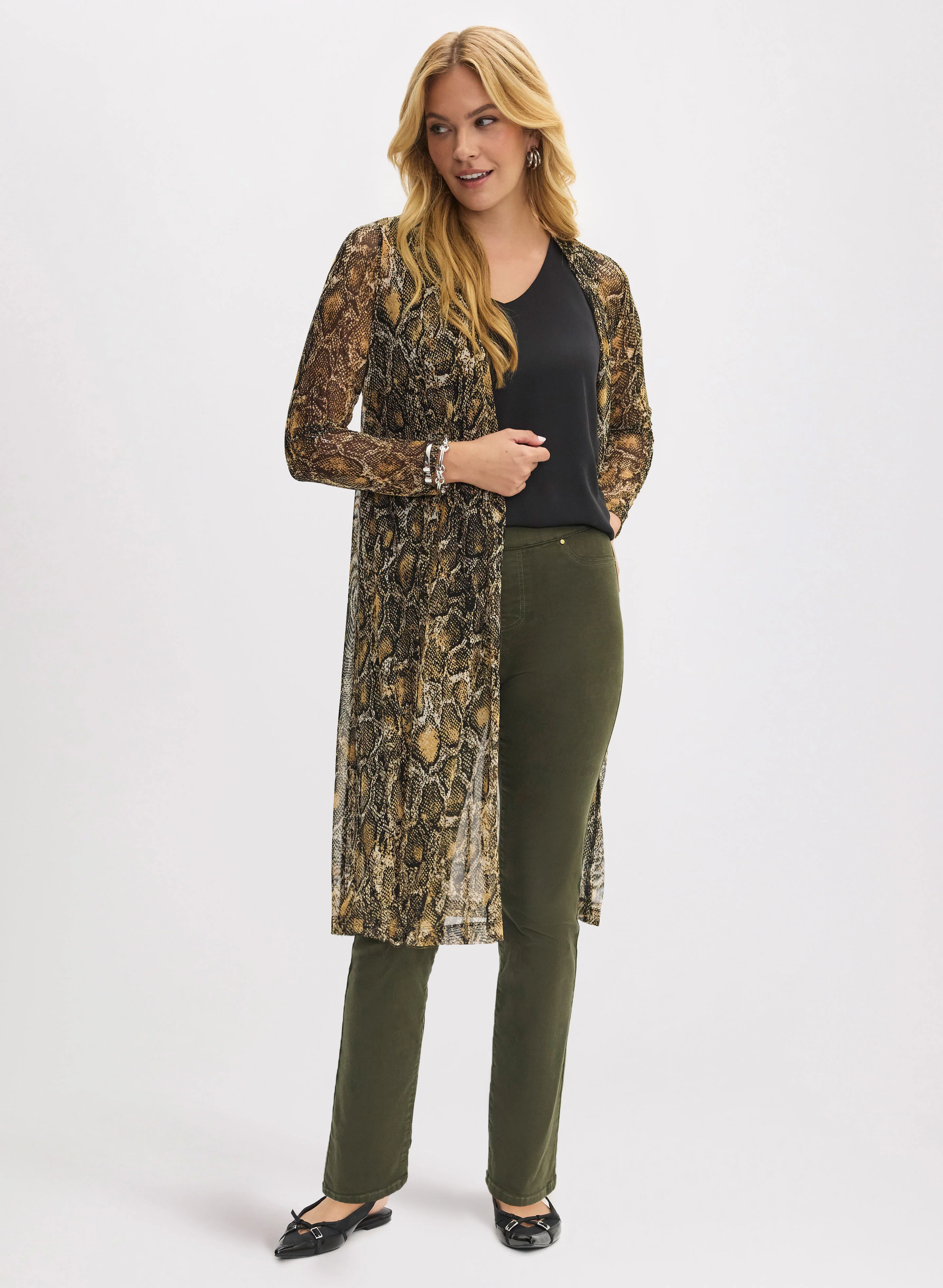 Snake Print Mesh Cover-Up - Image 3