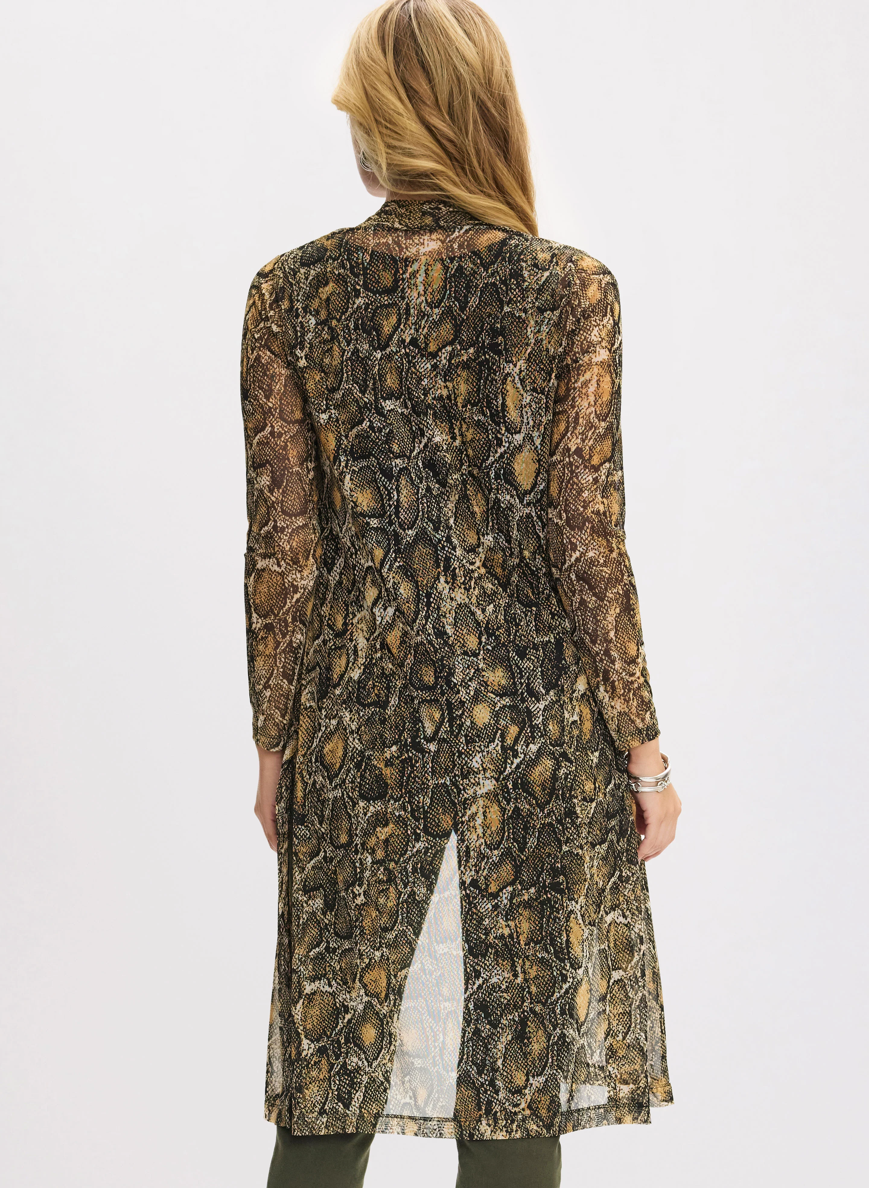 Snake Print Mesh Cover-Up - Image 4