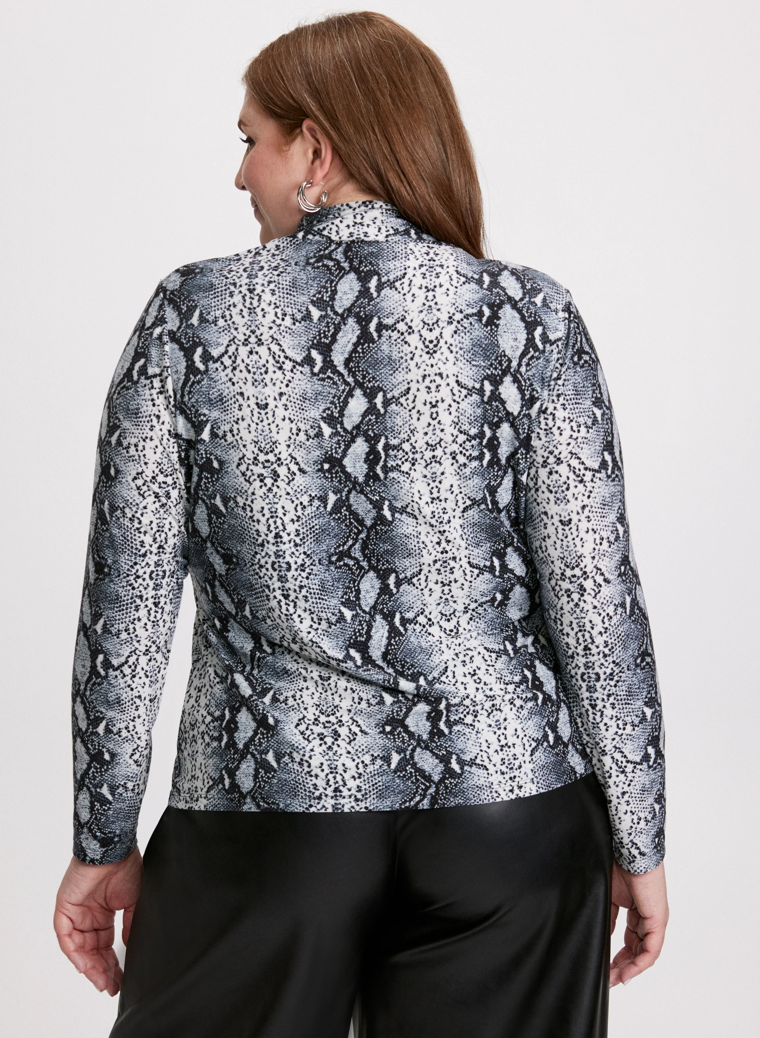 Snake Print Turtleneck Top - Image 4