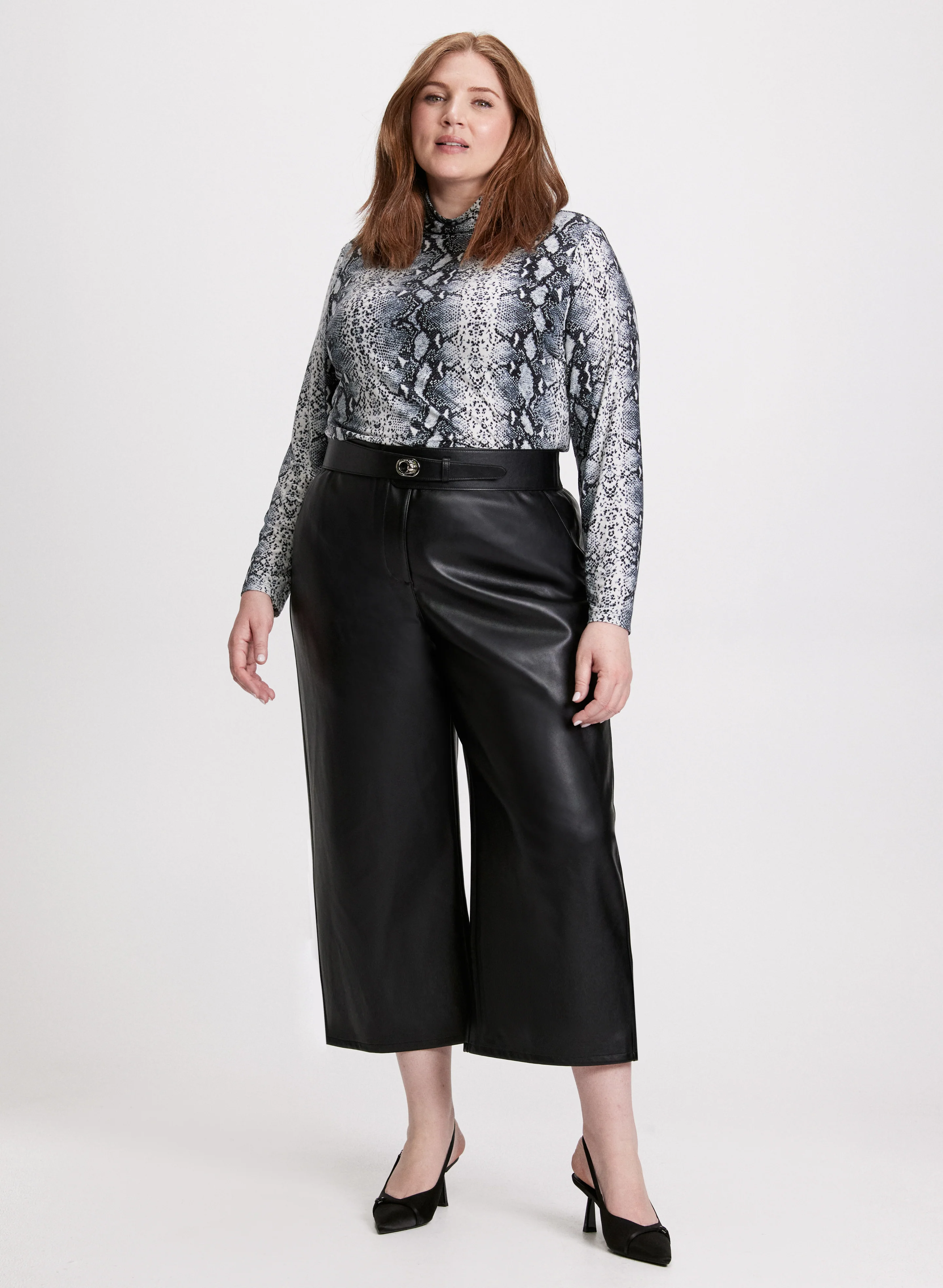 Snake Print Turtleneck Top - Image 5