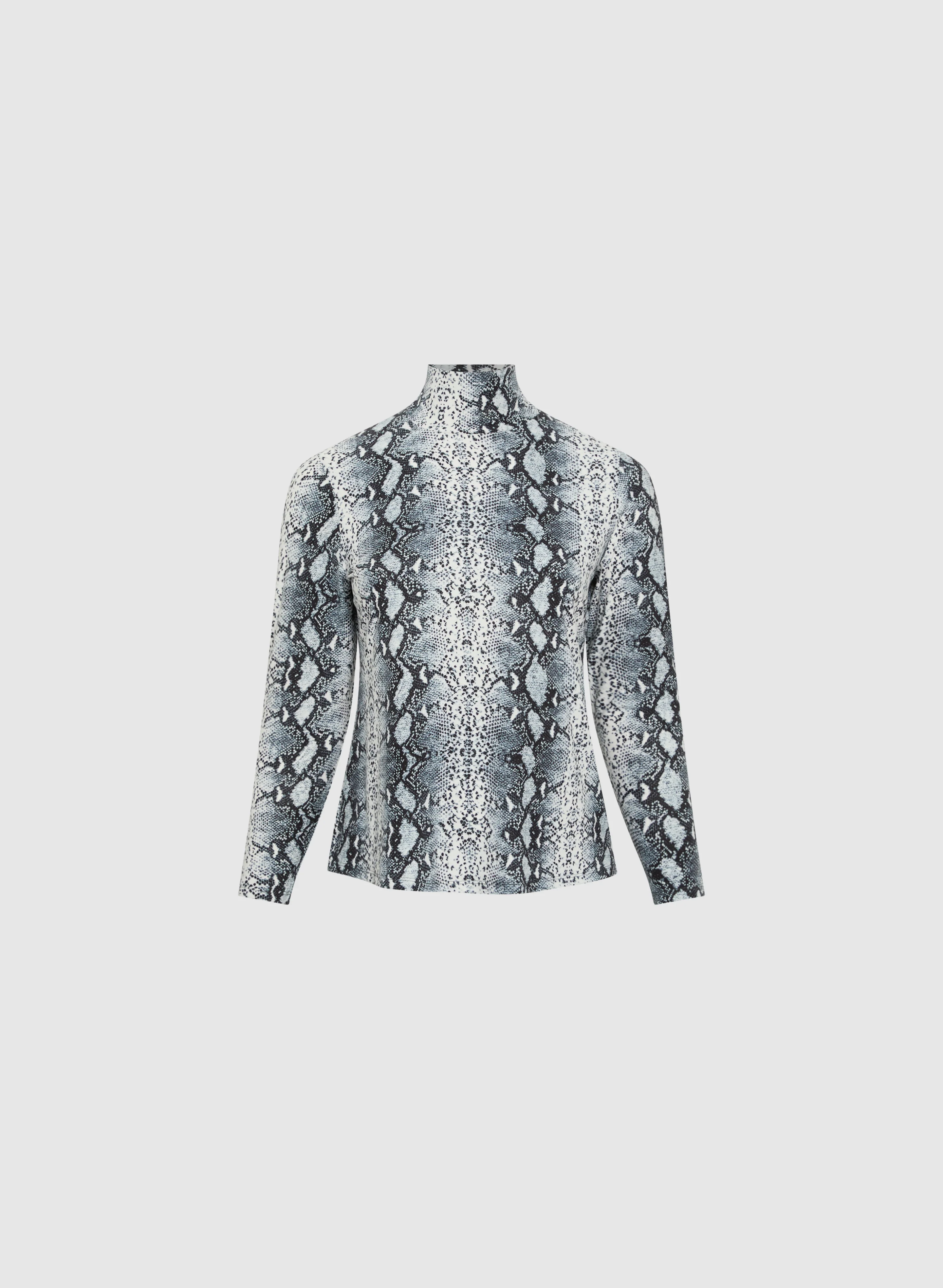 Snake Print Turtleneck Top - Image 7