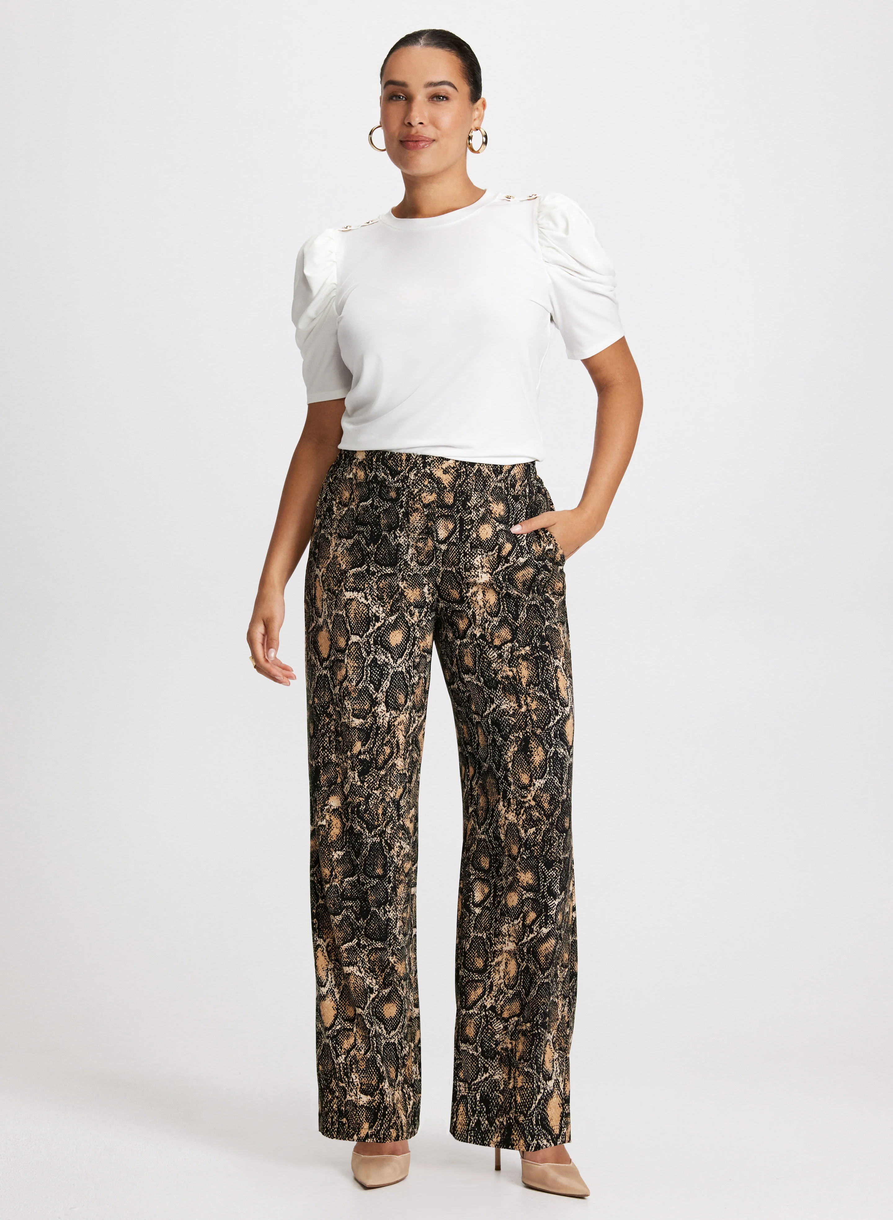 Olivia Snake Print Wide-Leg Pants - Image 3
