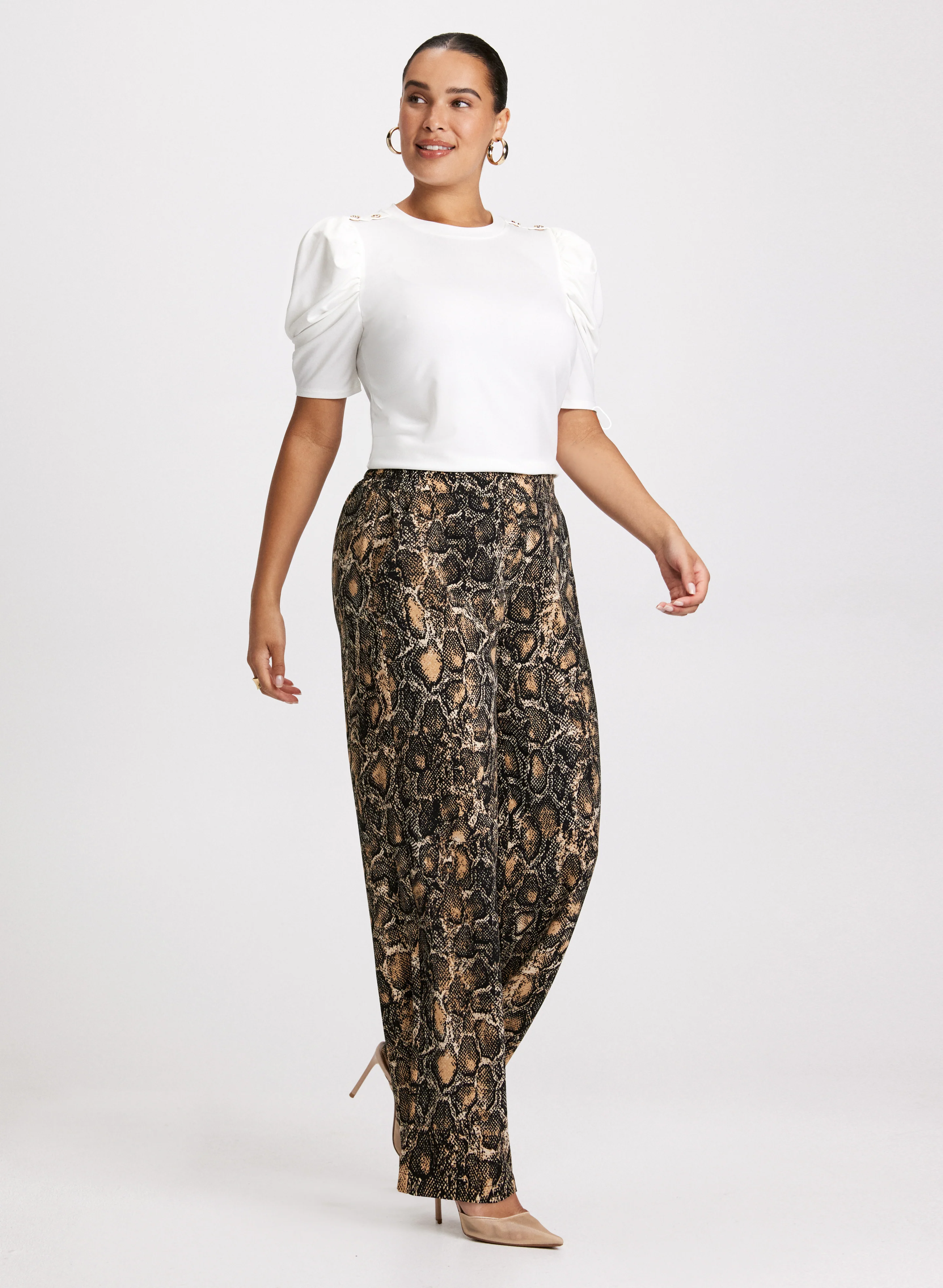 Olivia Snake Print Wide-Leg Pants - Image 4