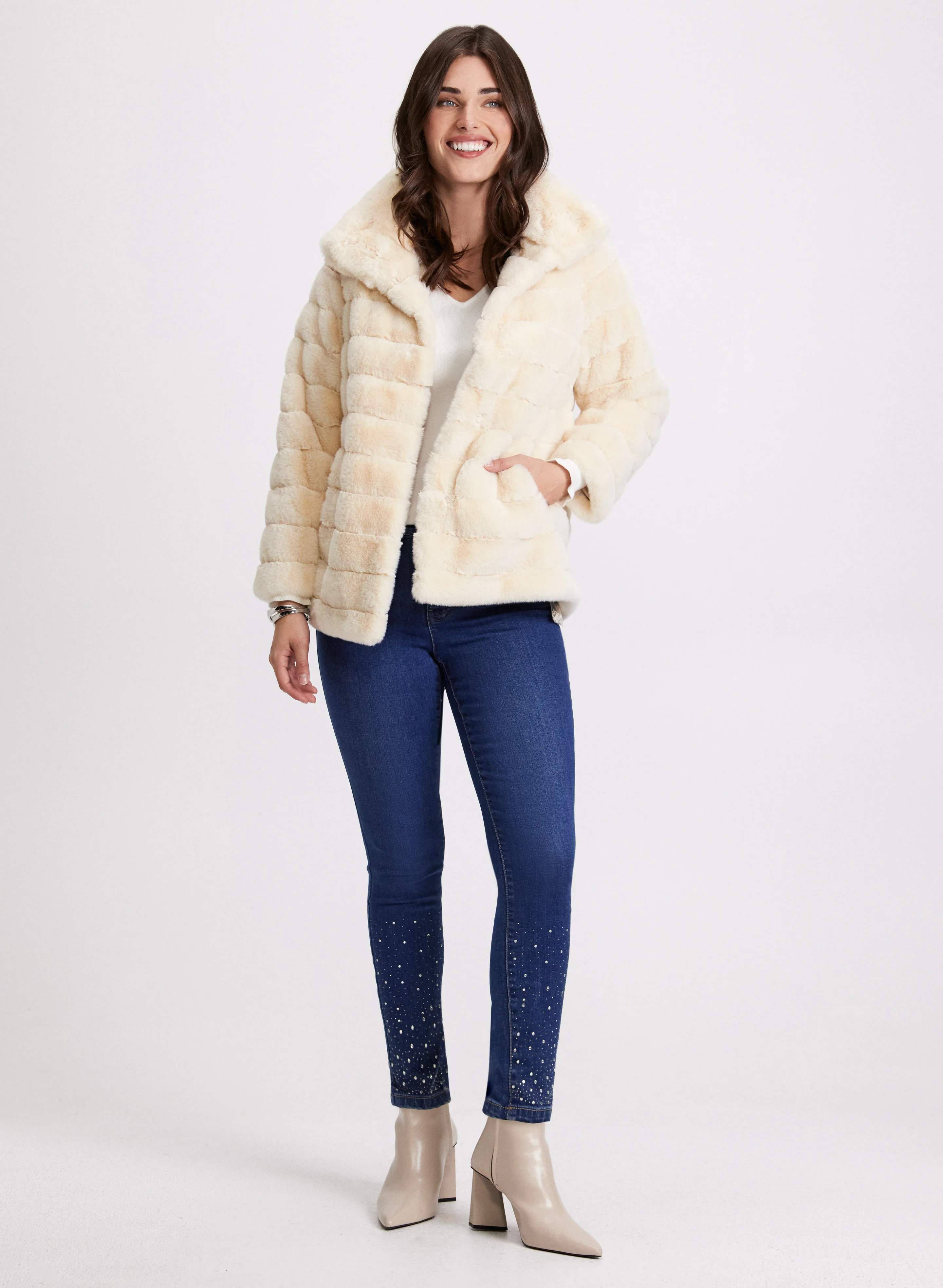 Snap-Front Faux Fur Coat - Image 2