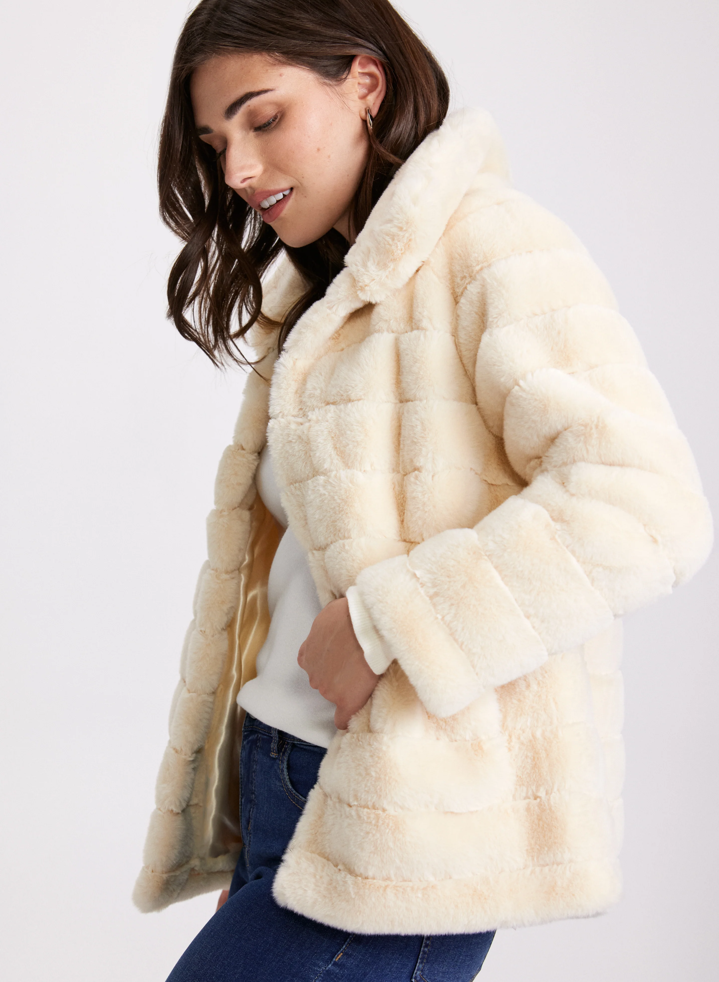 Snap-Front Faux Fur Coat - Image 3
