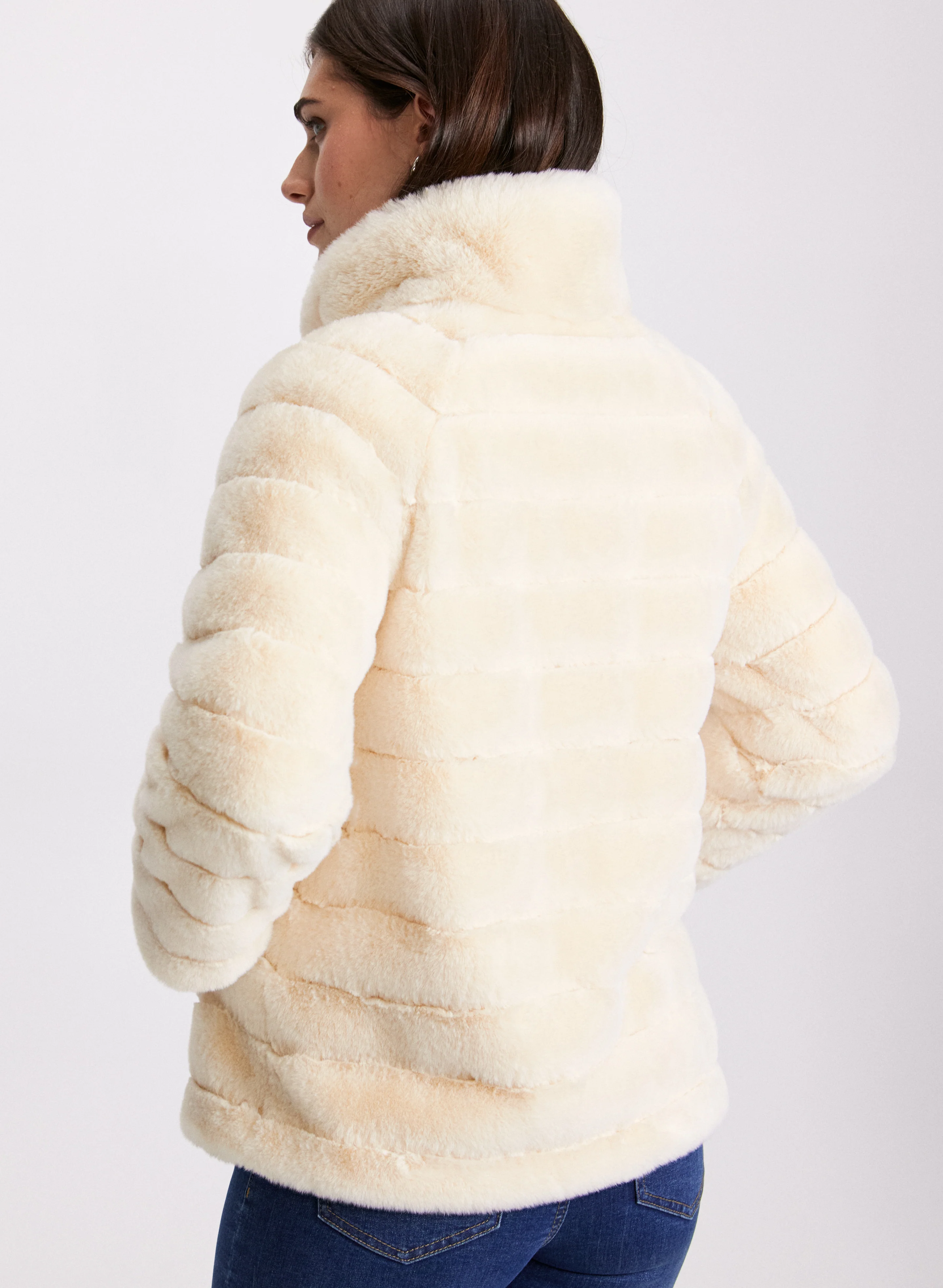 Snap-Front Faux Fur Coat - Image 4
