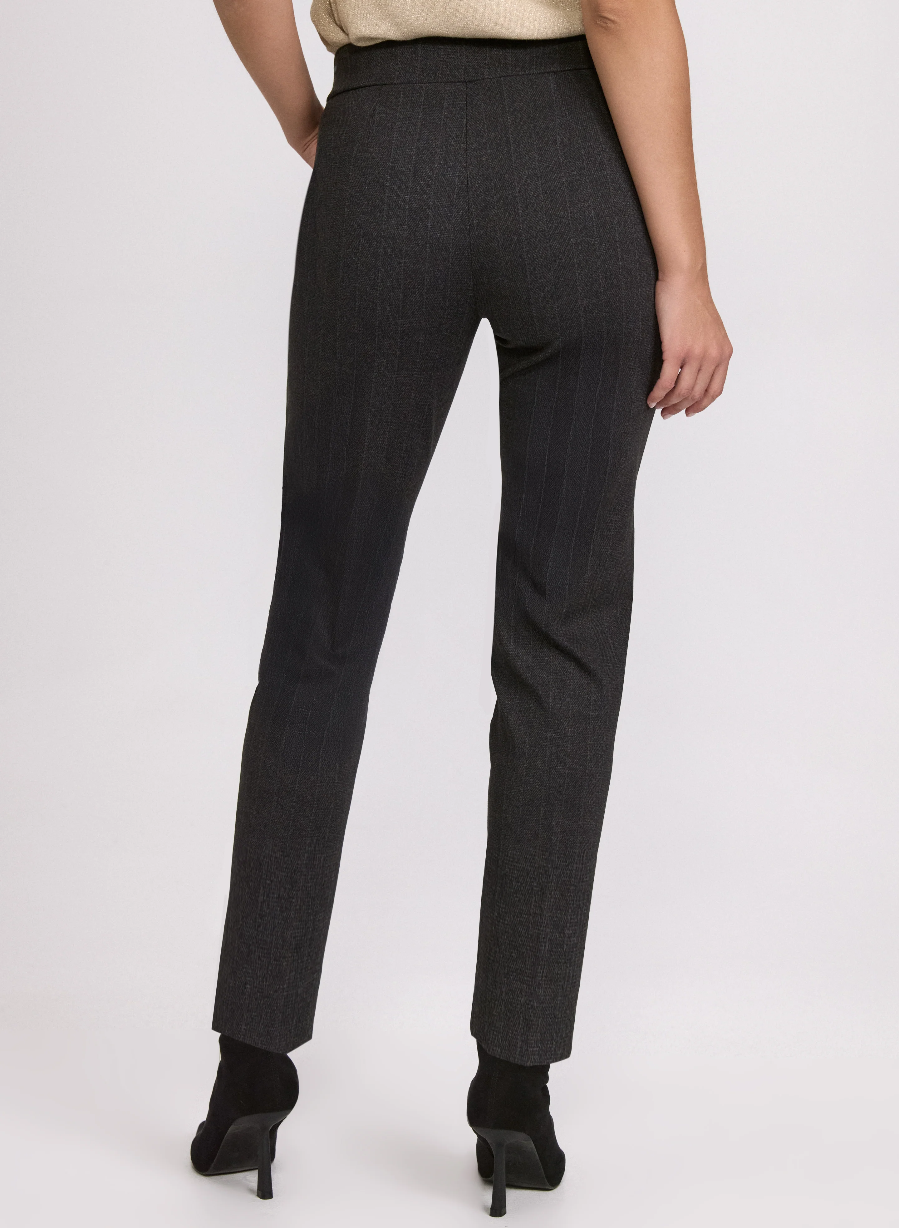 Sofia Herringbone Slim-Leg Pants - Image 5