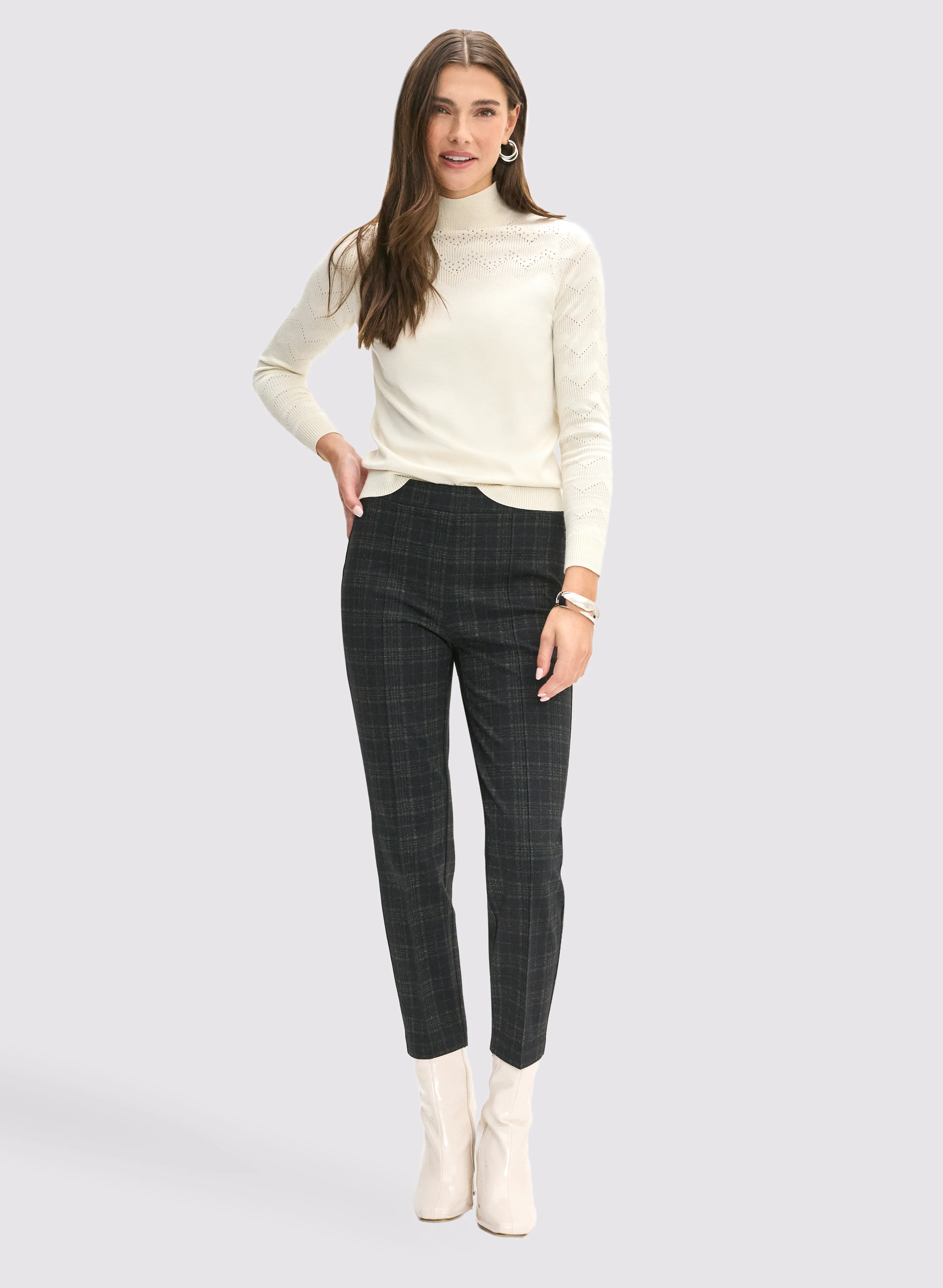 Sofia Plaid Print Pants - Short - Image 3