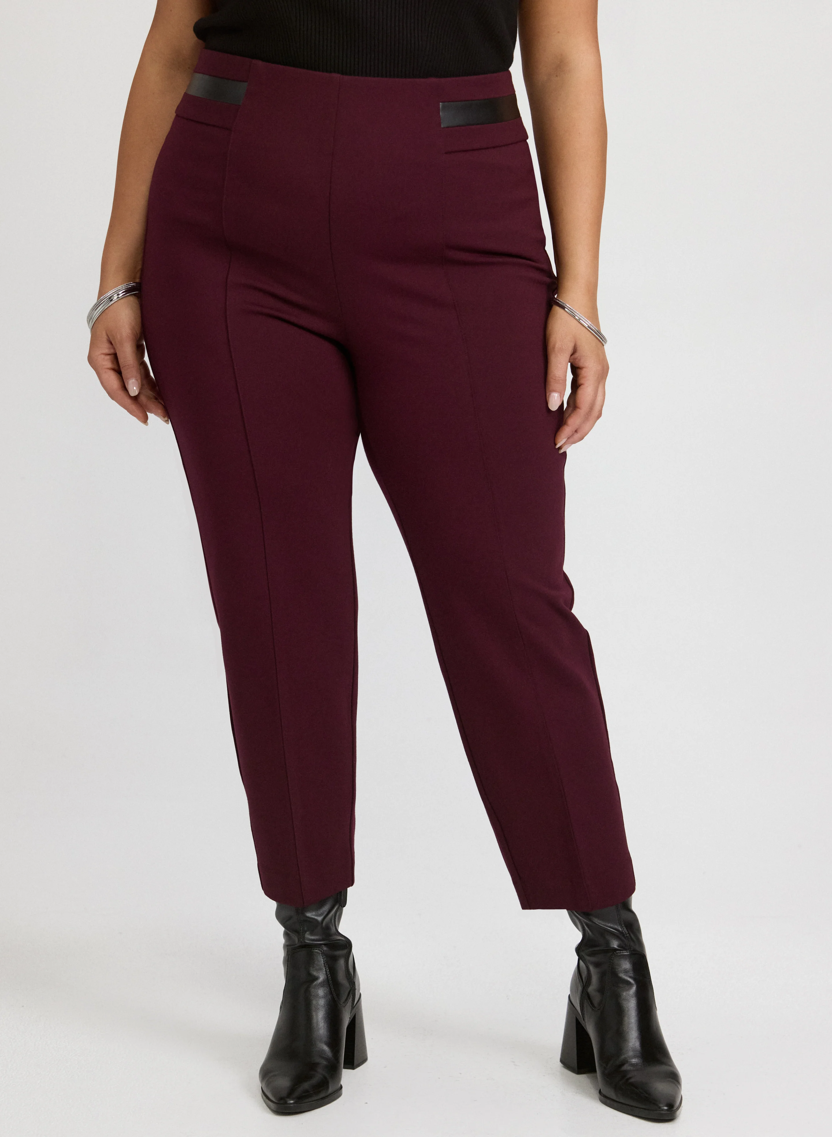 Sofia Pull-On Slim-Leg Pants