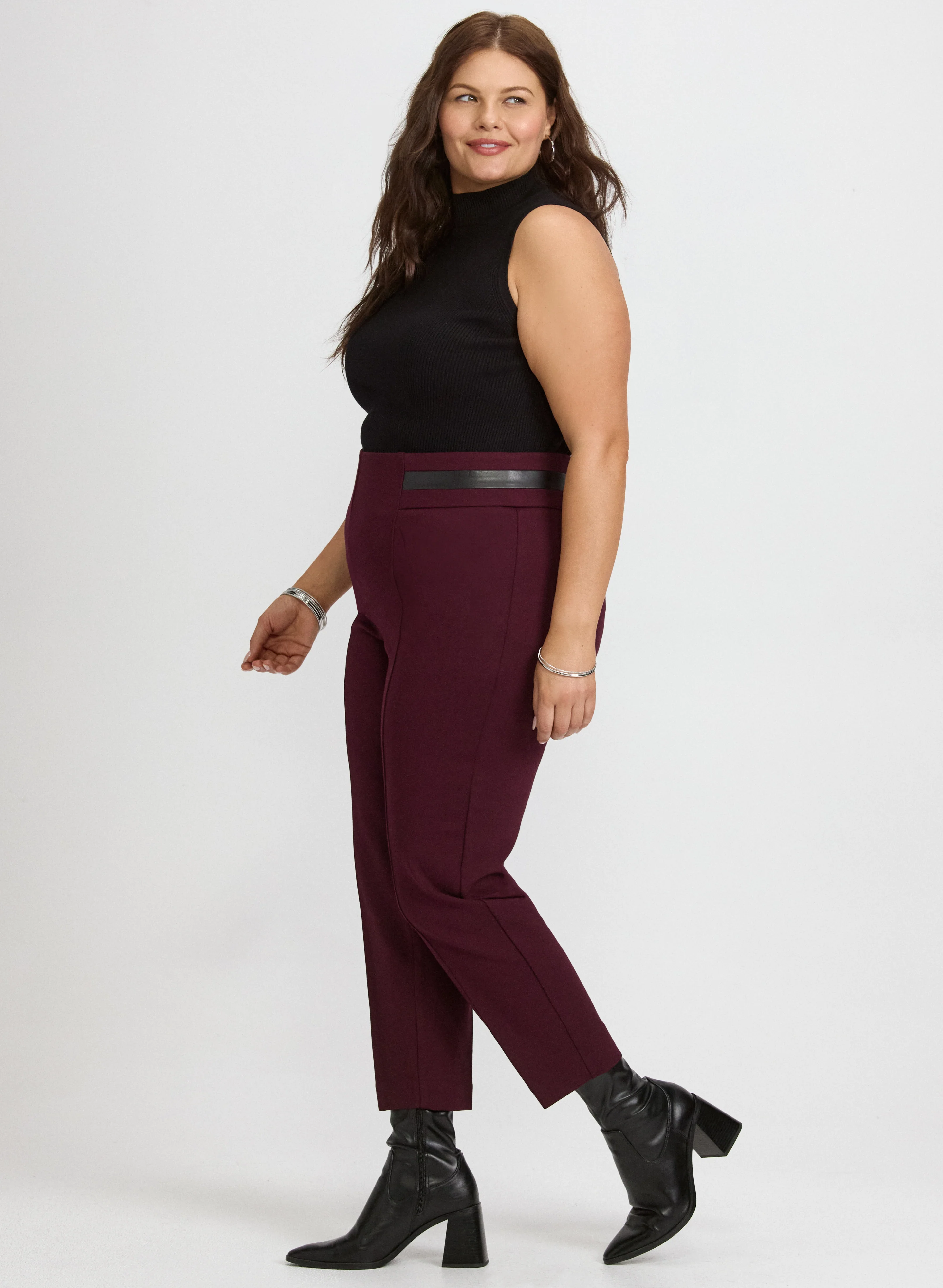 Sofia Pull-On Slim-Leg Pants - Image 4