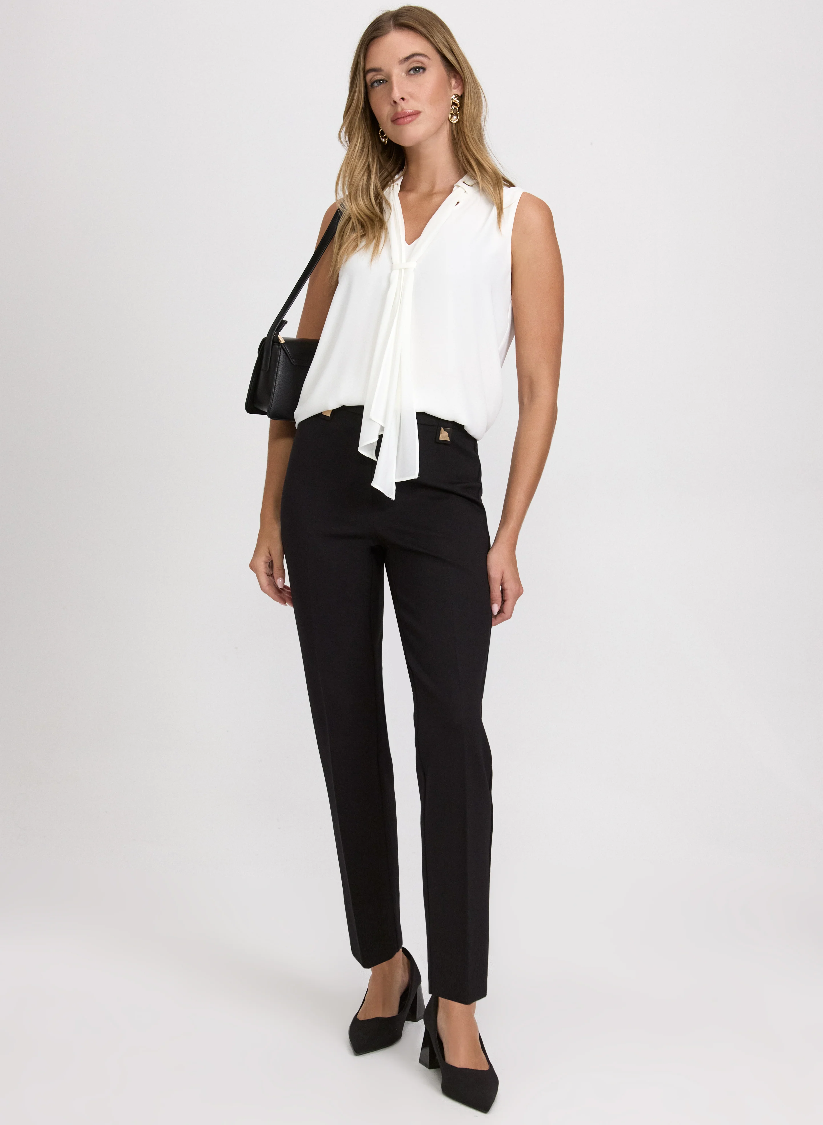 Sofia Rivet Detail Slim-Leg Pants - Image 3
