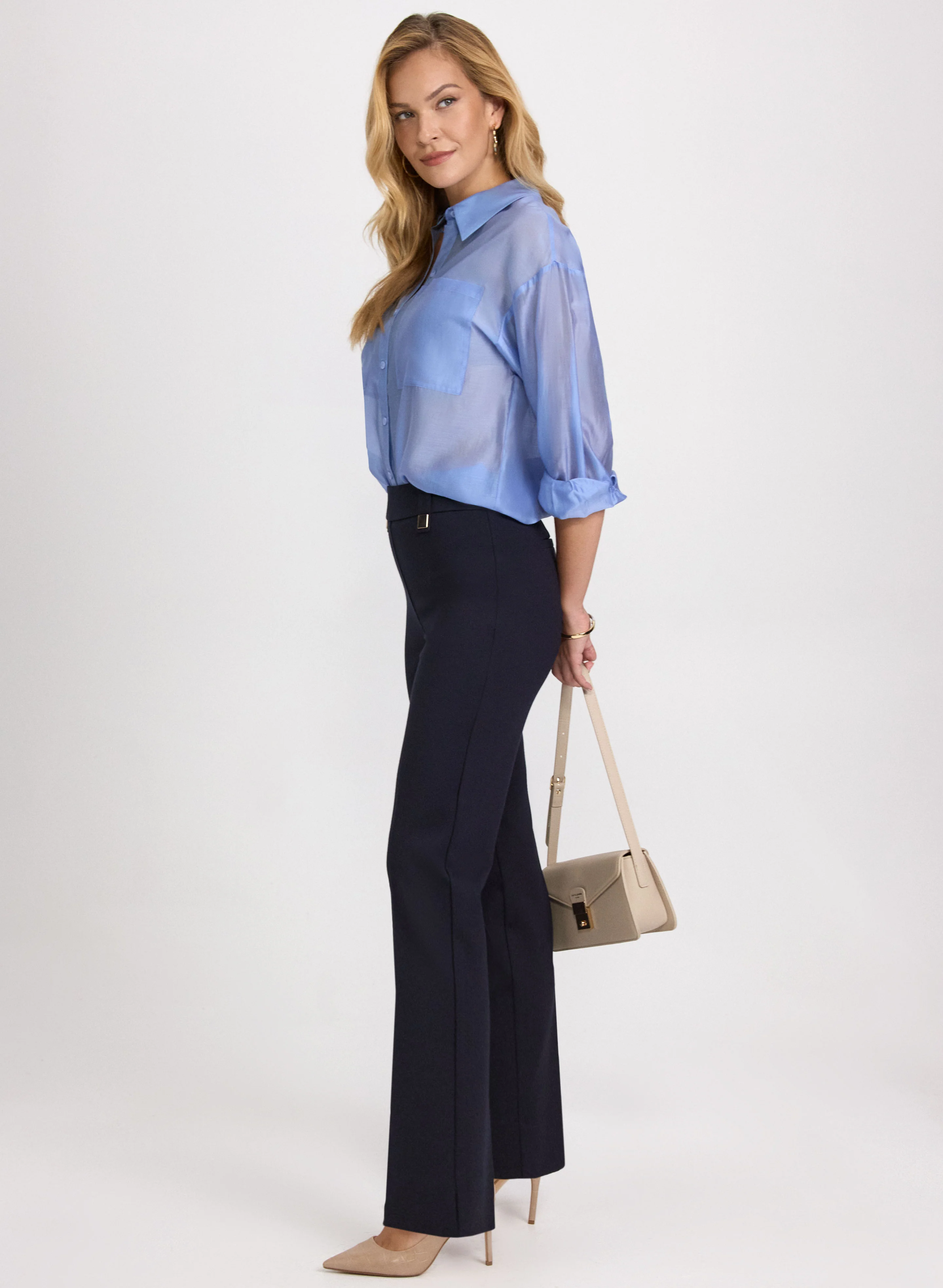Sofia Rivet Detail Slim-Leg Pants - Image 4