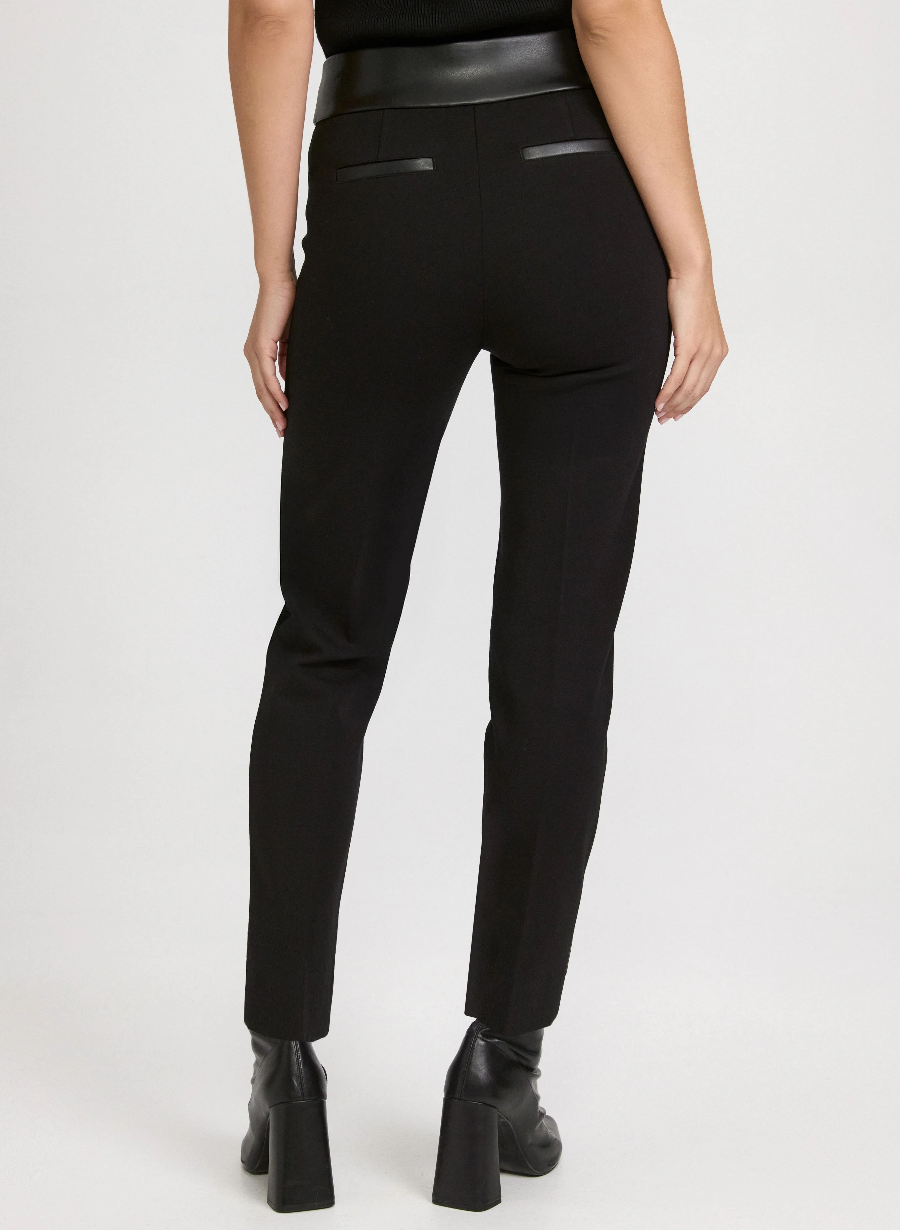Sofia Vegan Leather Trim Pants - Image 4