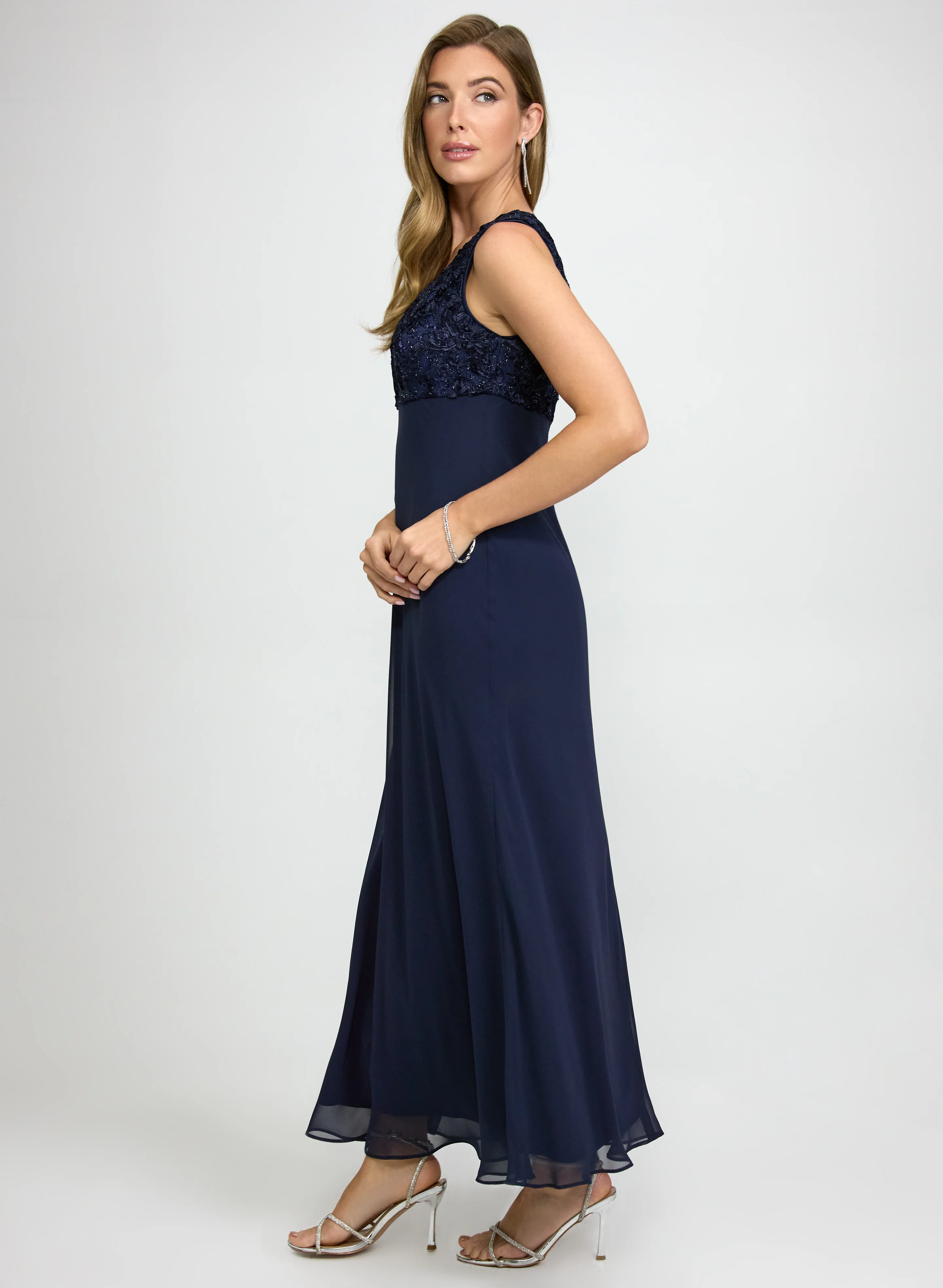 Soutache Jacket & Chiffon Dress Set - Image 2