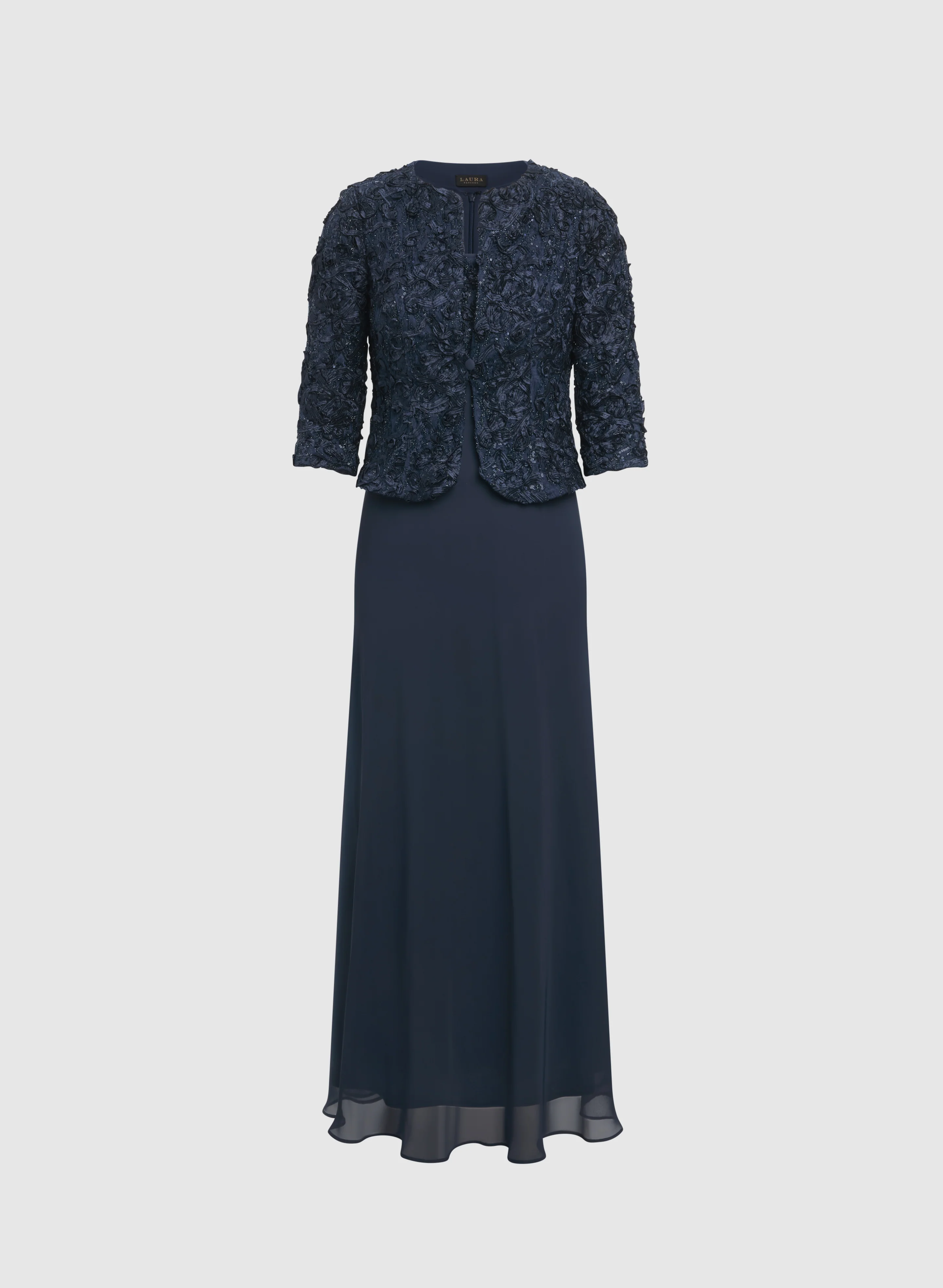 Soutache Jacket & Chiffon Dress Set - Image 5