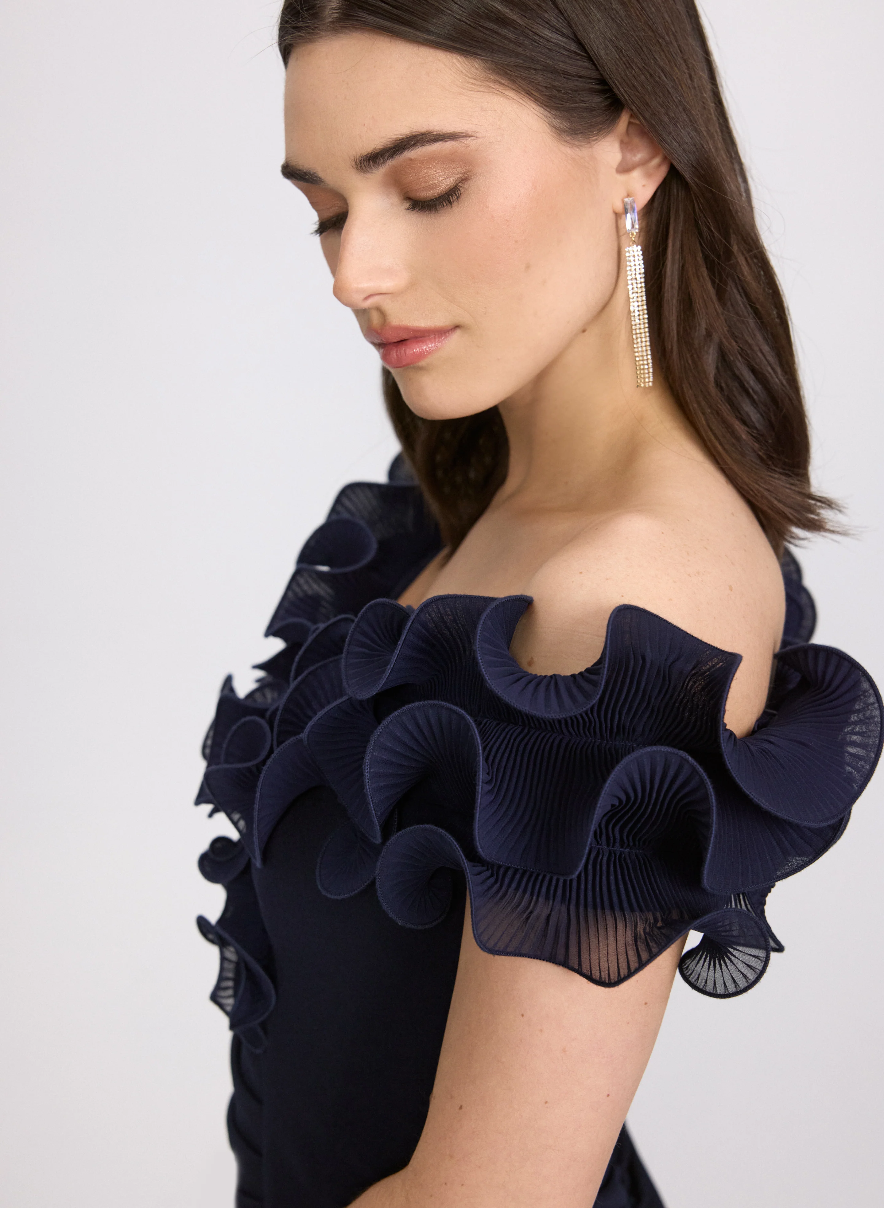 Spiral Ruffle Detail Dress - Image 3