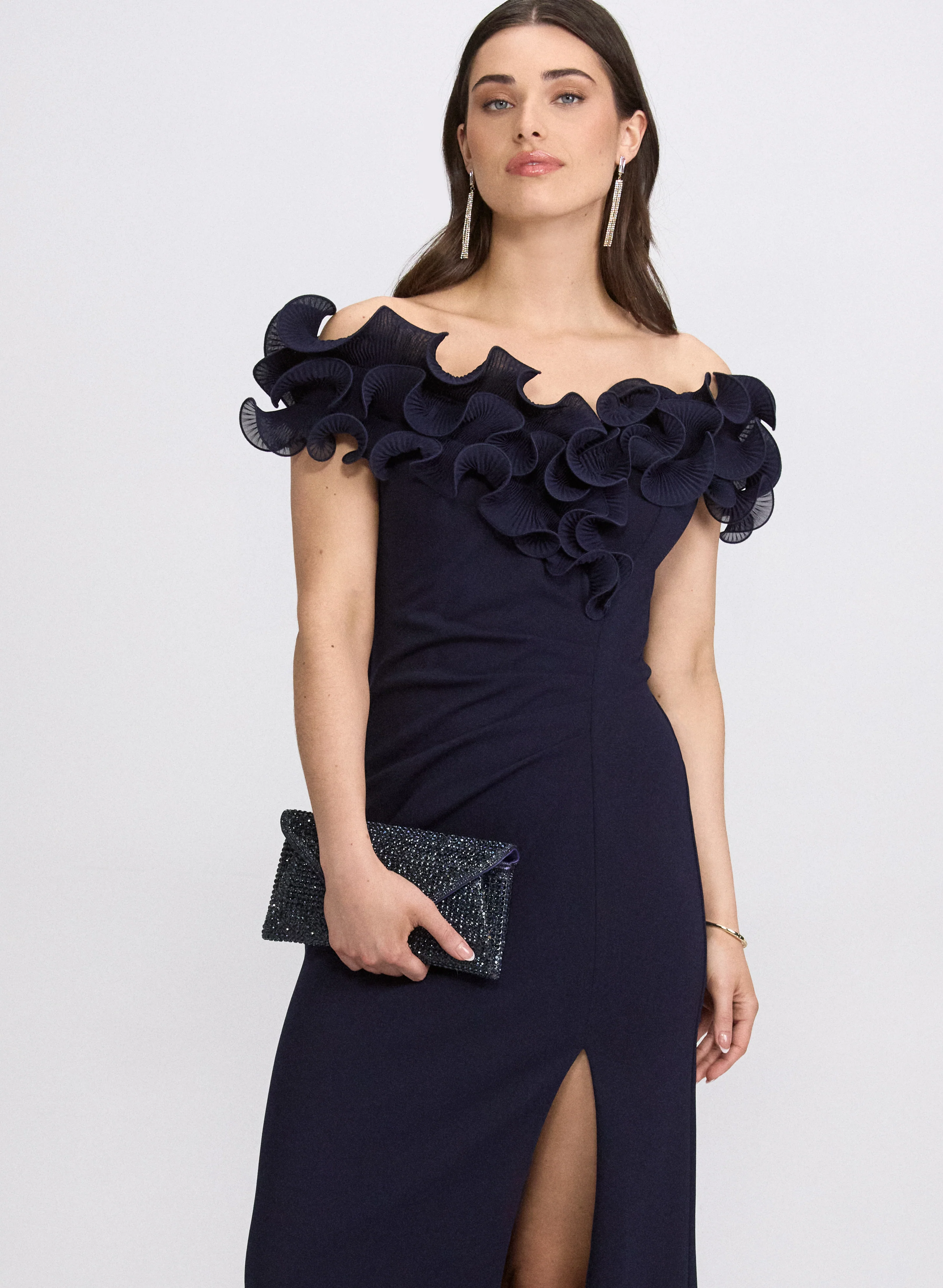 Spiral Ruffle Detail Dress - Image 7