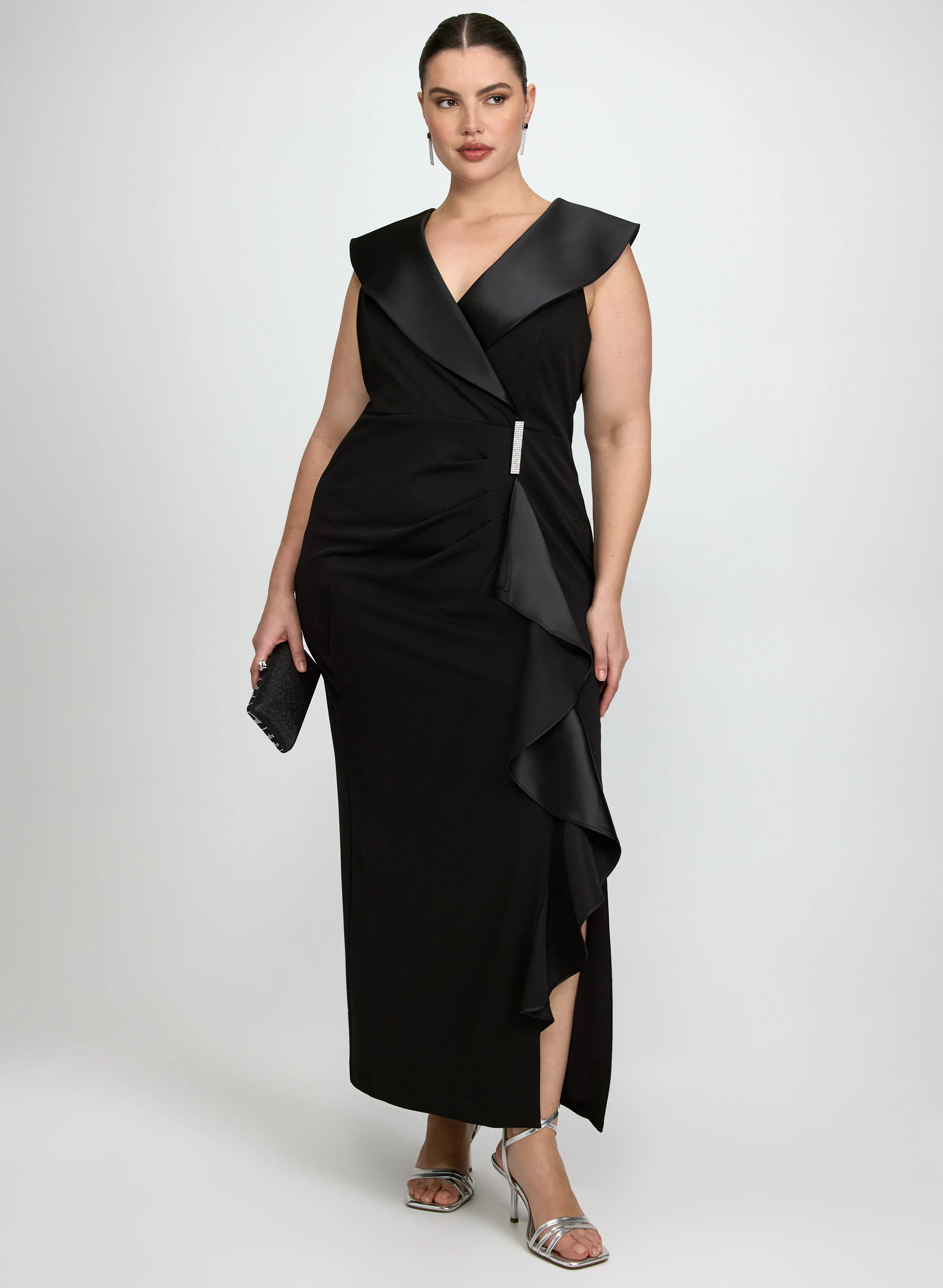 Fitted Shawl Collar Dress