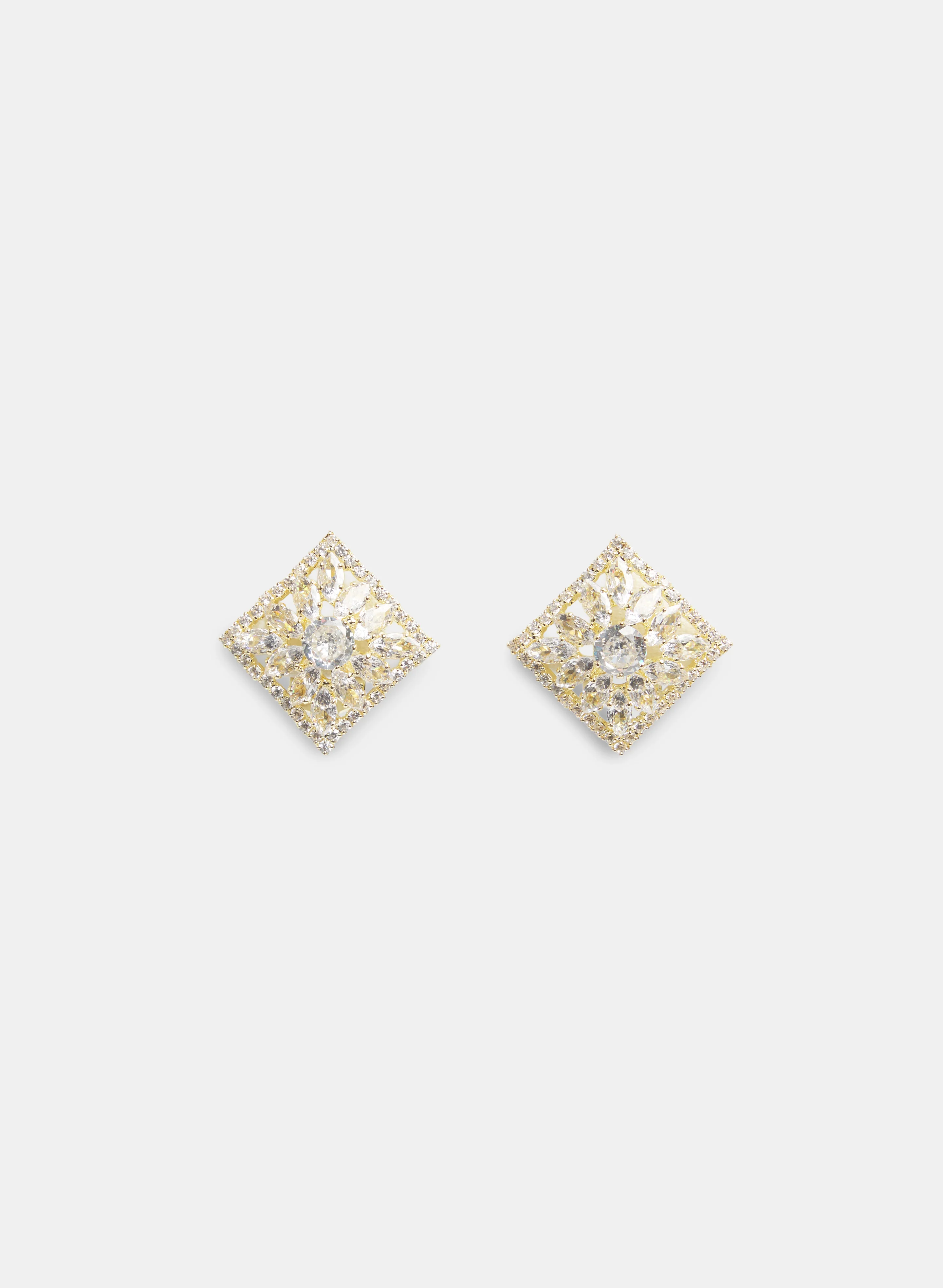 Stone Button Earrings