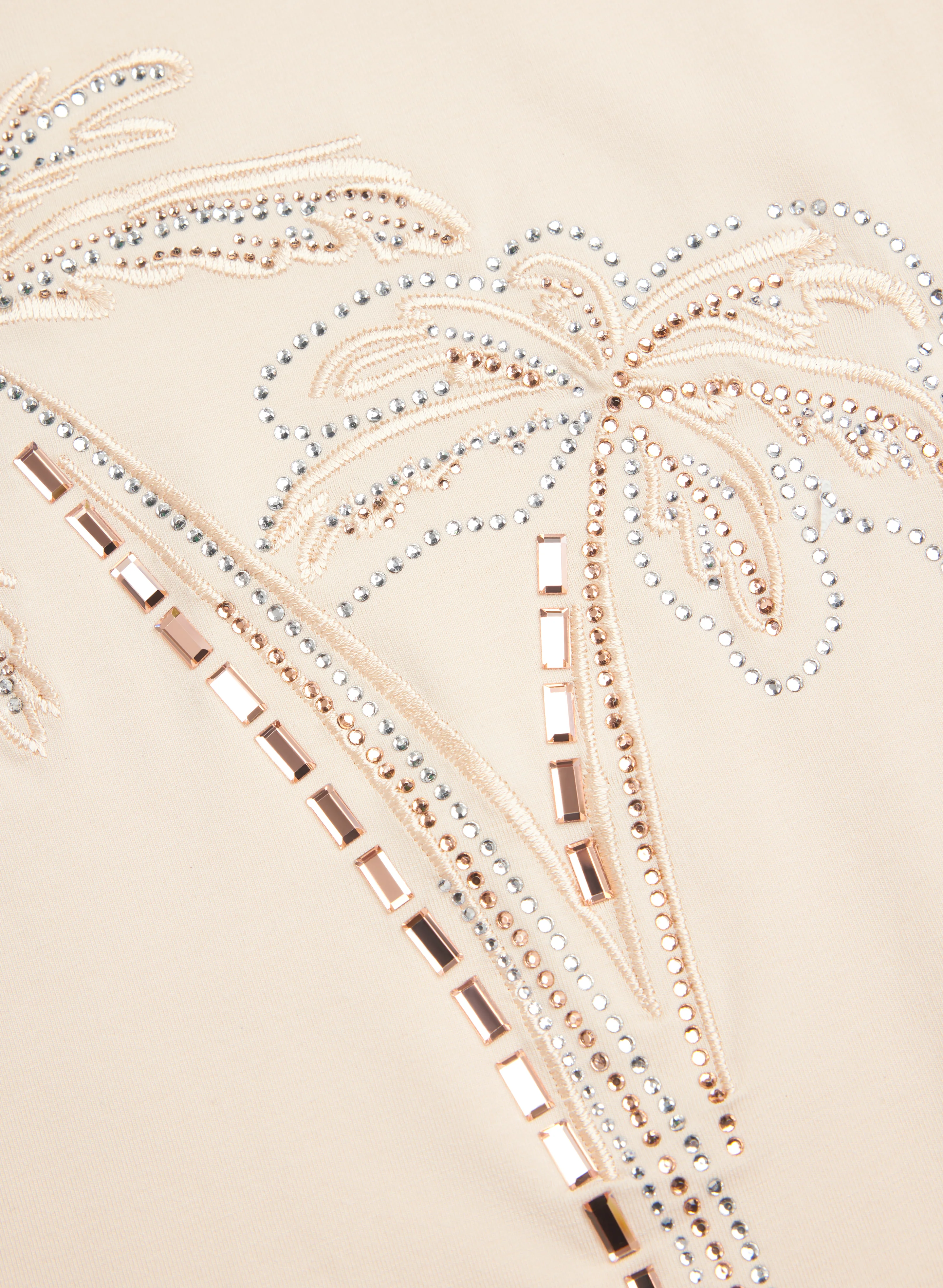 Stone Embellished Palm Print T-Shirt - Image 7