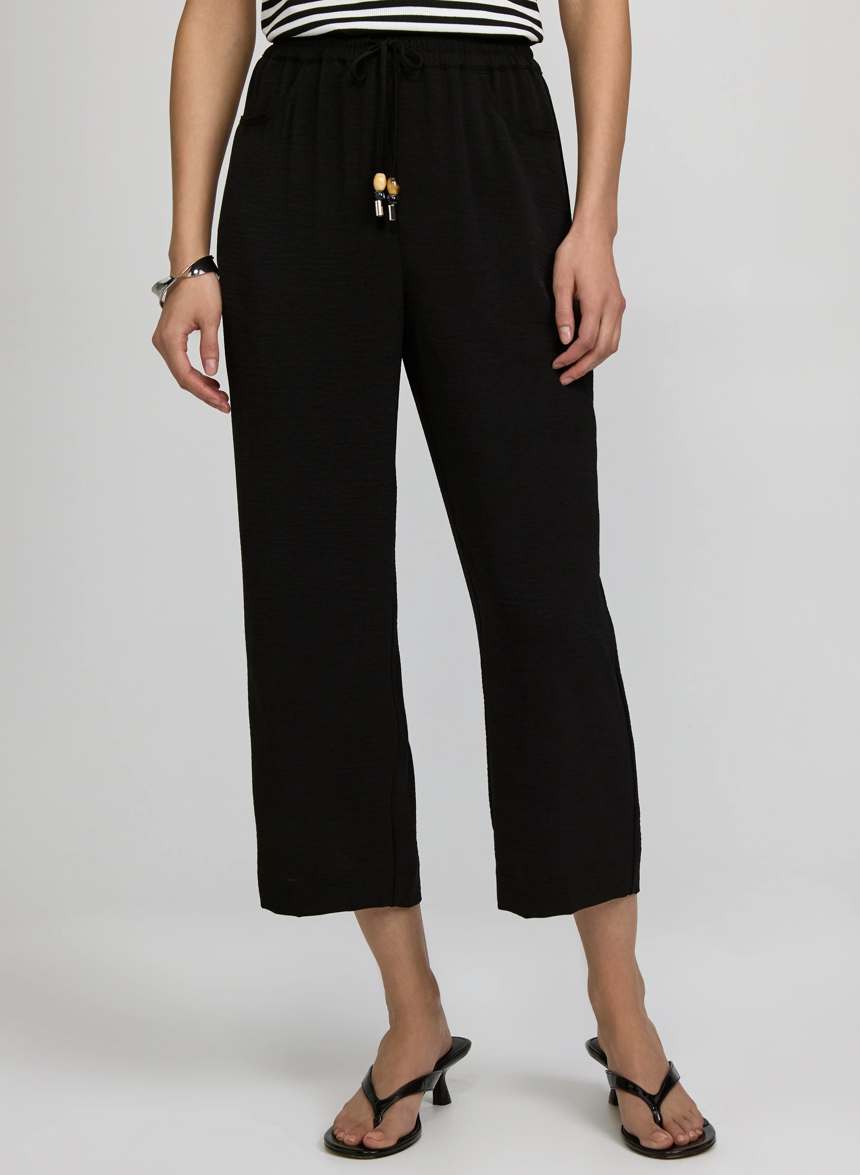 Straight-Leg Crinkle Capris