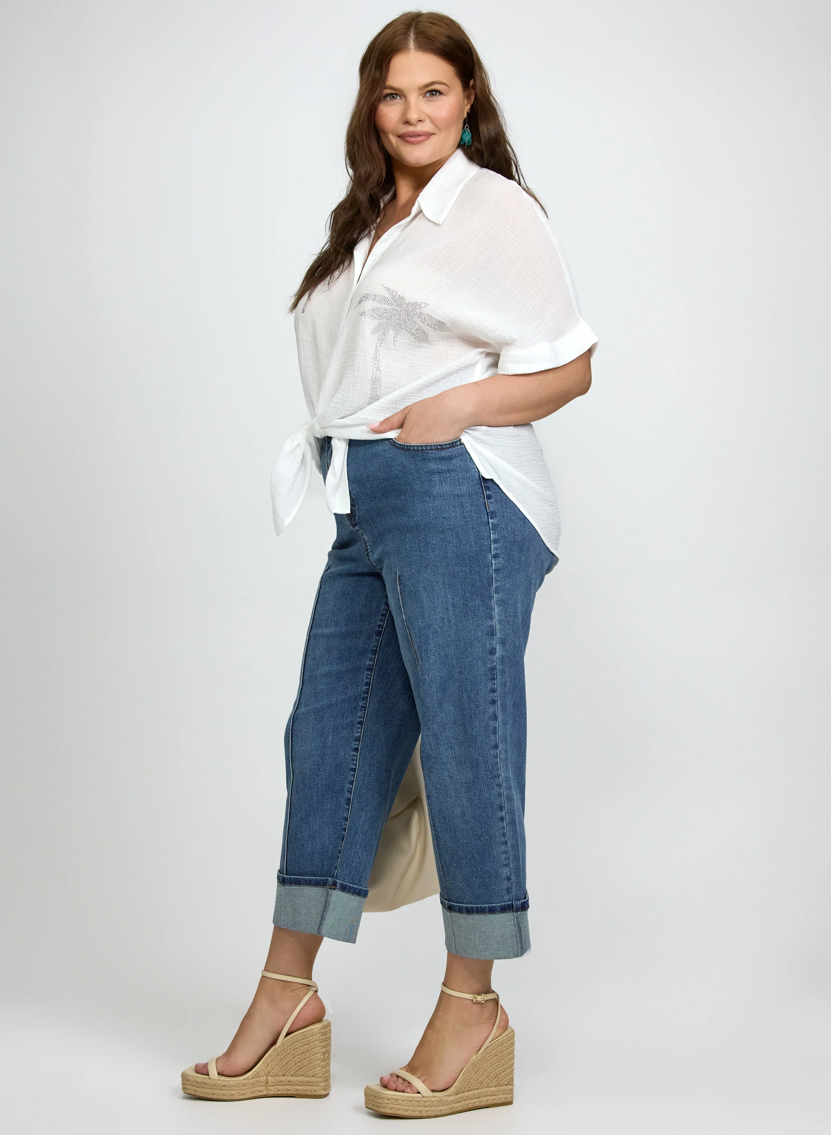 Straight-Leg Denim Capris - Image 2