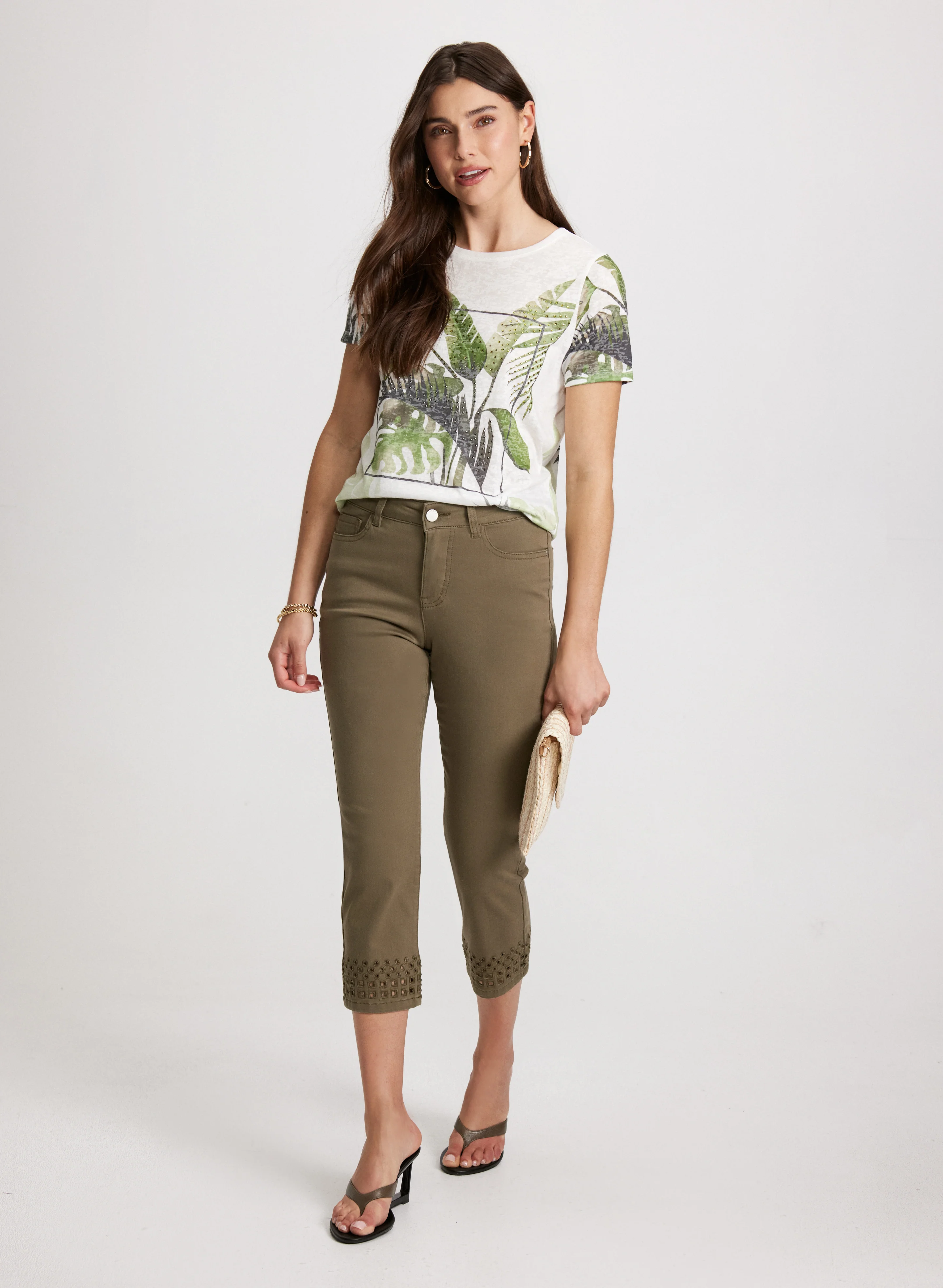 Straight Leg Denim Capris - Image 3