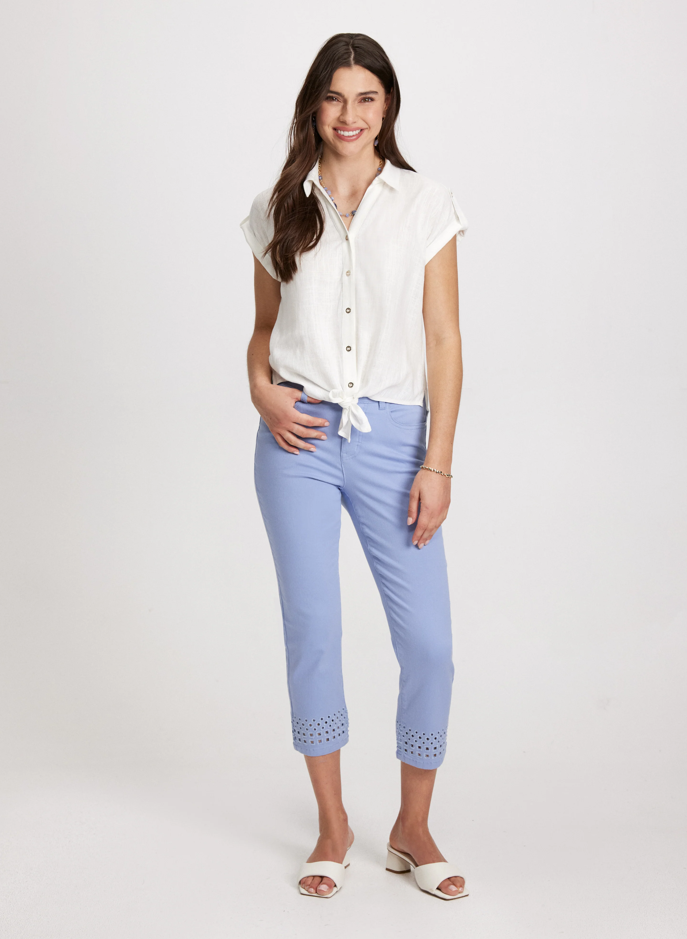 Straight Leg Denim Capris - Image 3