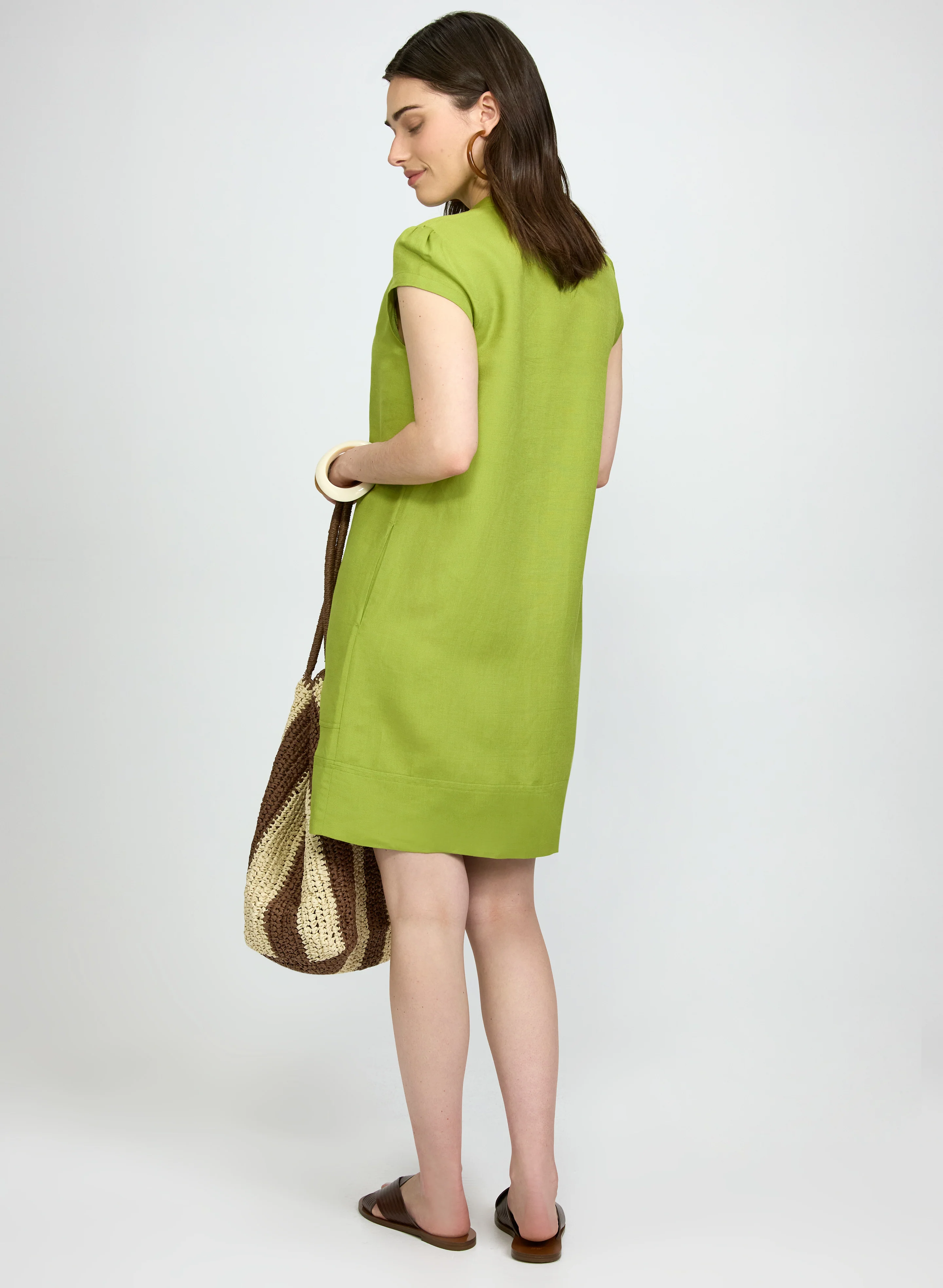 Straight Linen-Blend Dress - Image 4
