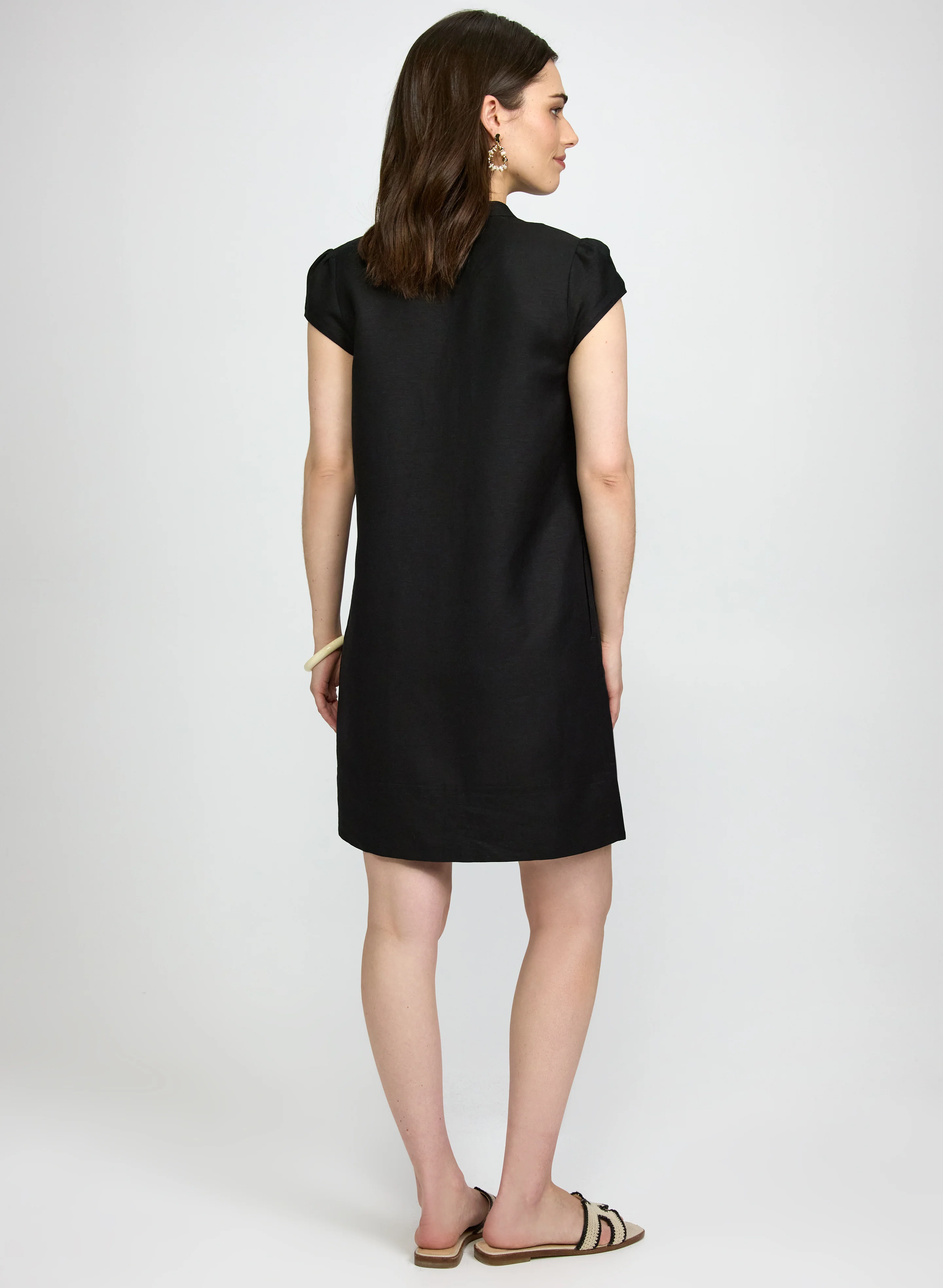 Straight Linen-Blend Dress - Image 4