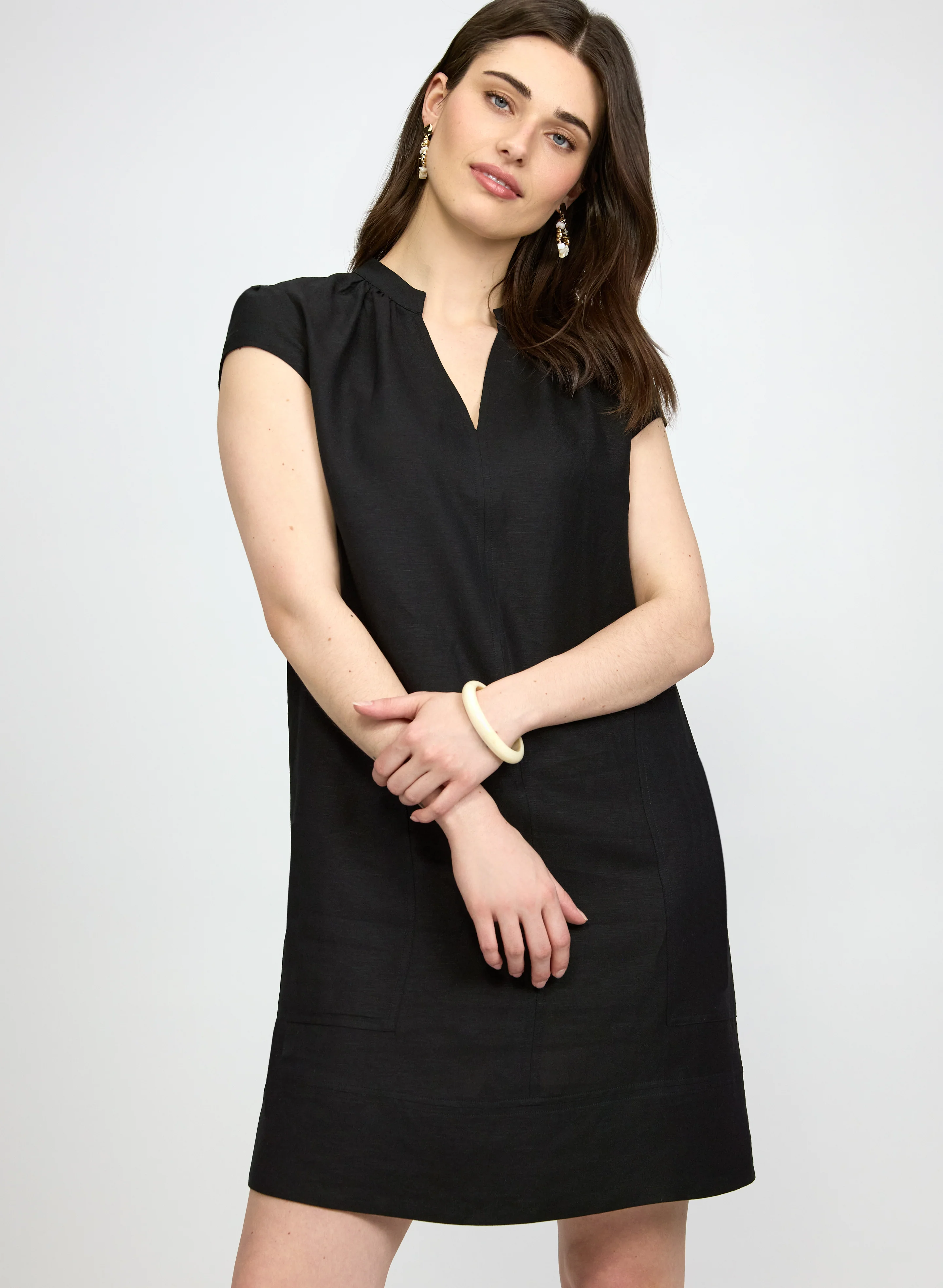Straight Linen-Blend Dress - Image 7