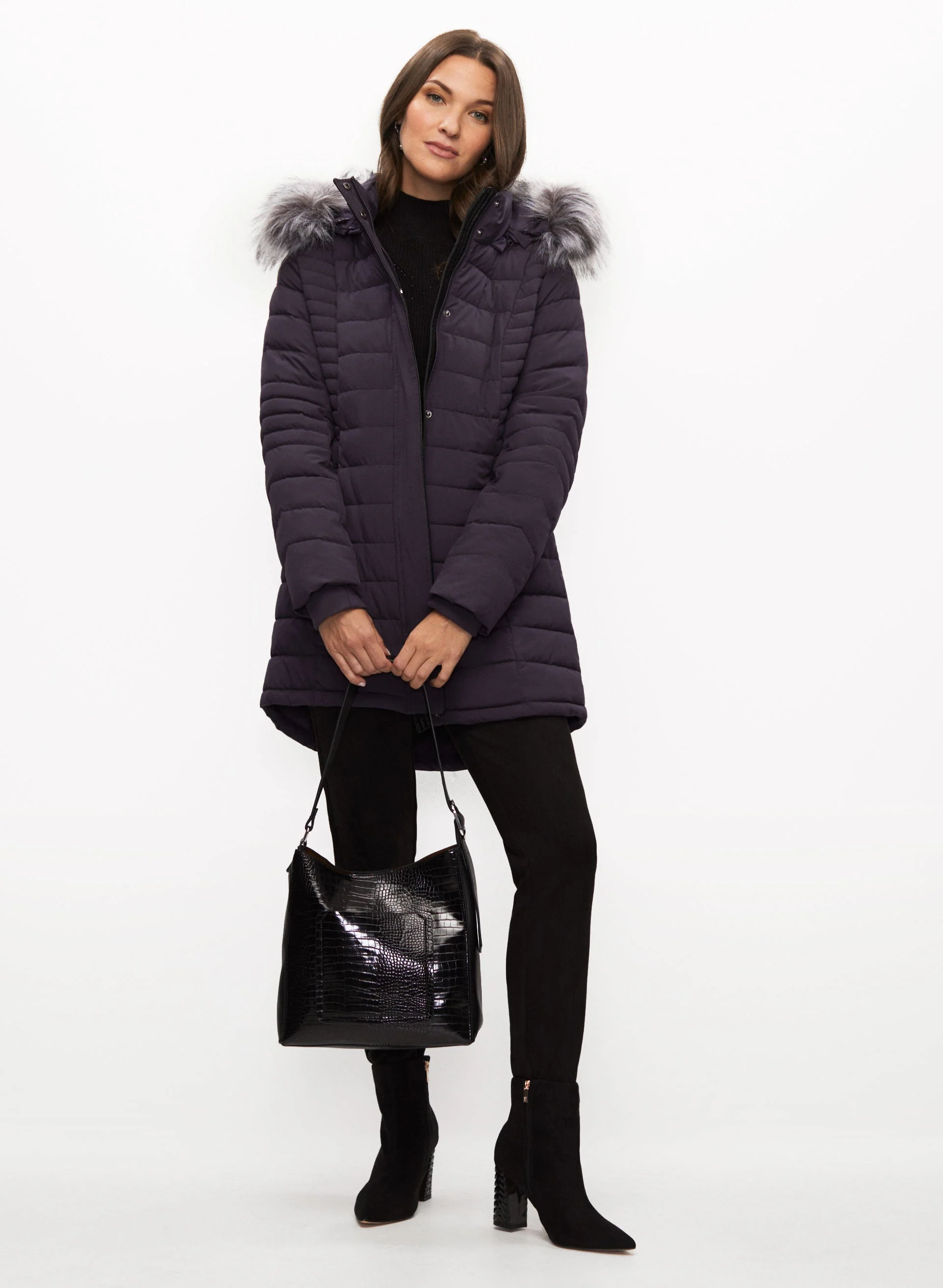 Stretch Recycled Vegan Down Coat - Image 3