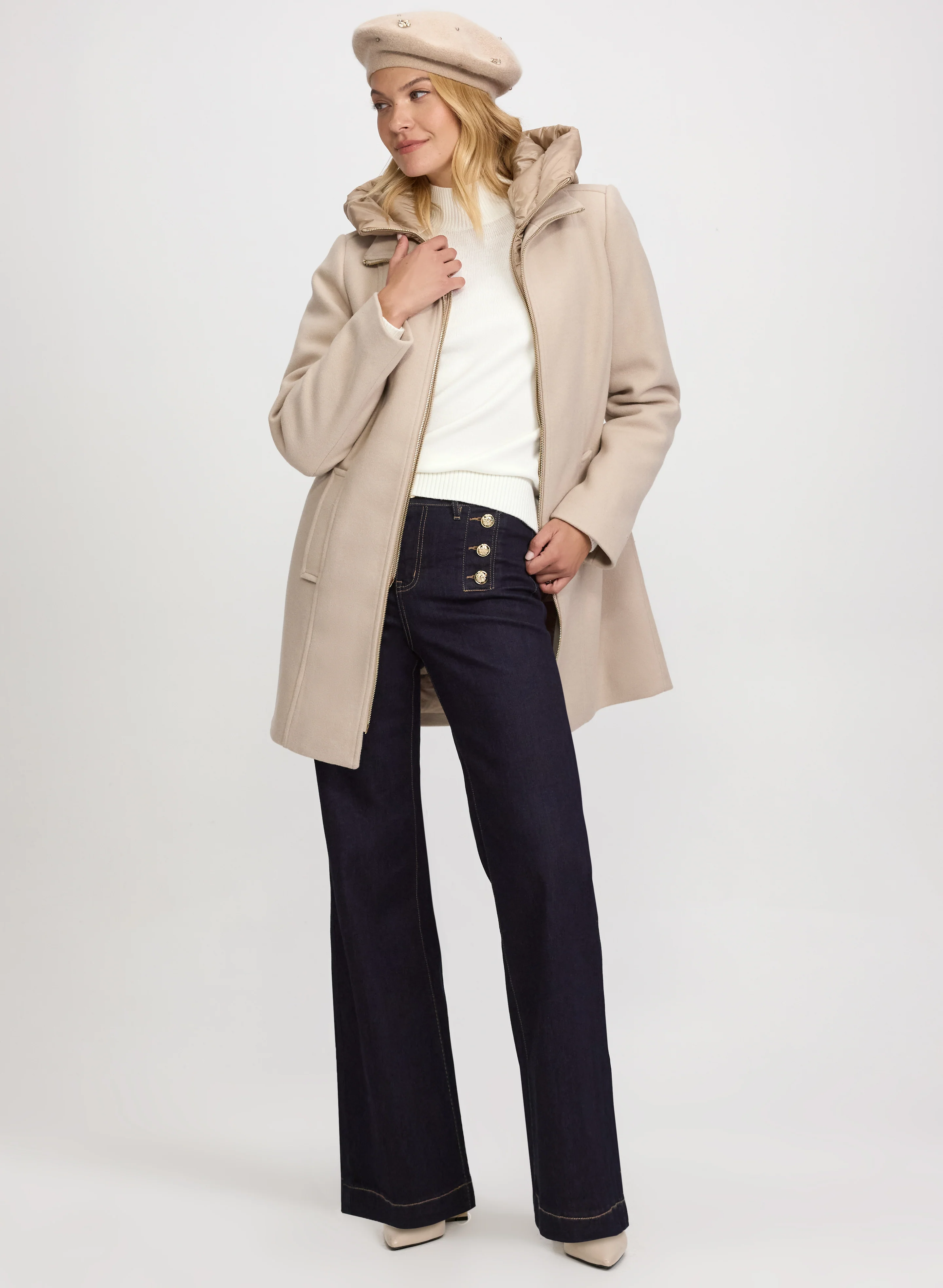 Stretch Wool Blend Coat - Image 3
