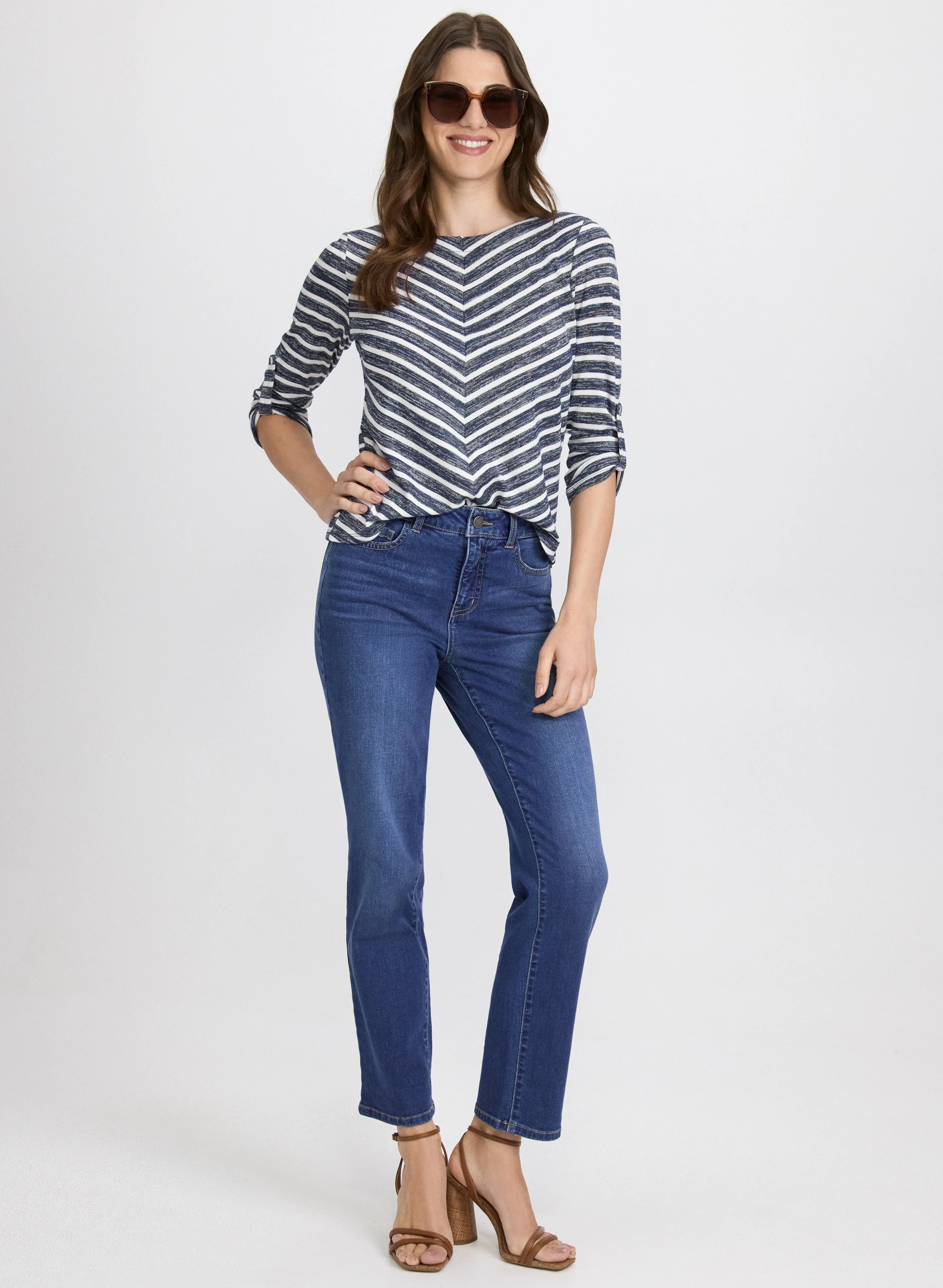 Stripe 3/4 Sleeve Top - Image 3