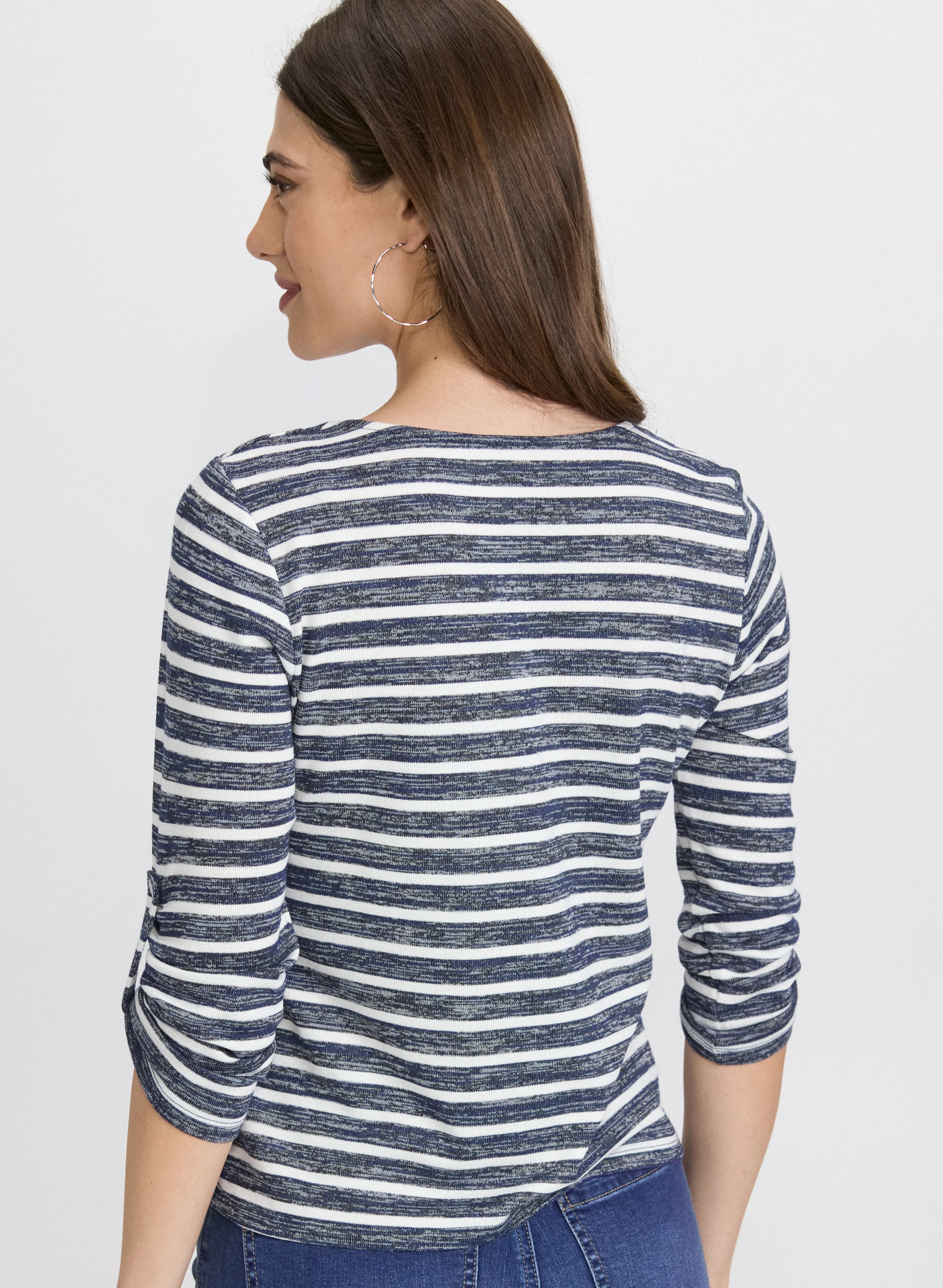 Stripe 3/4 Sleeve Top - Image 4
