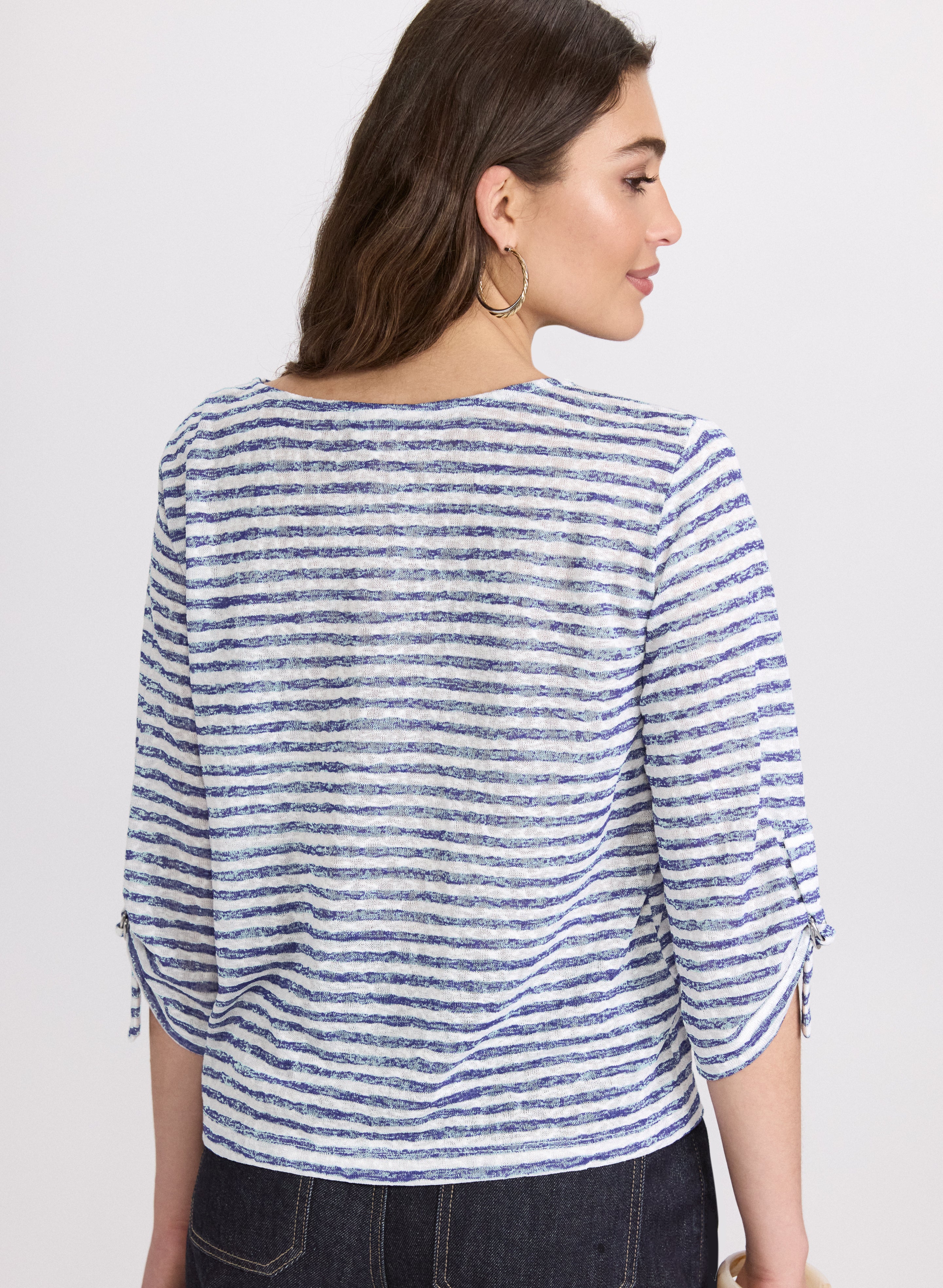 Stripe 3/4 Sleeve Top - Image 4