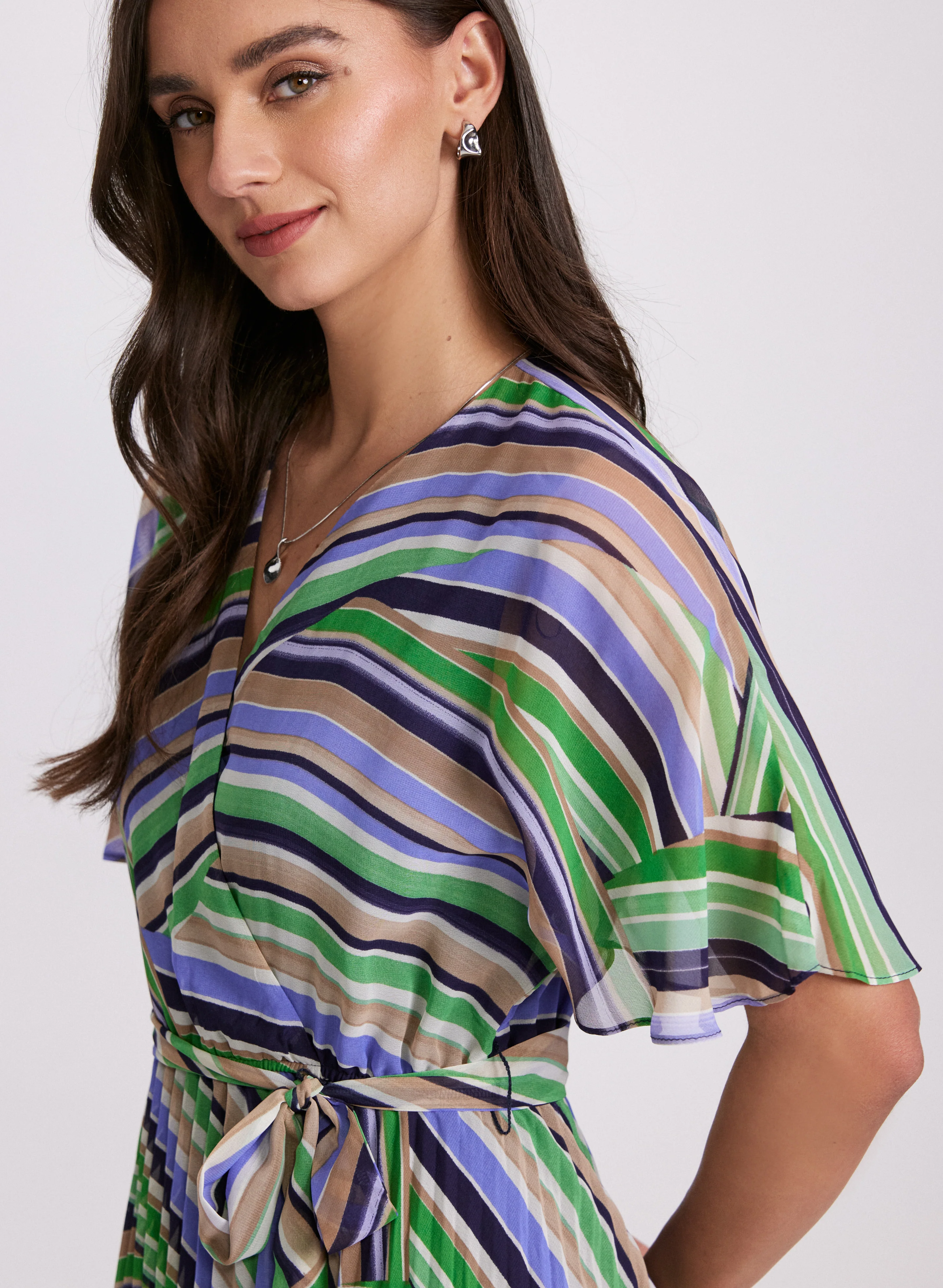 Stripe Chiffon Dress - Image 4