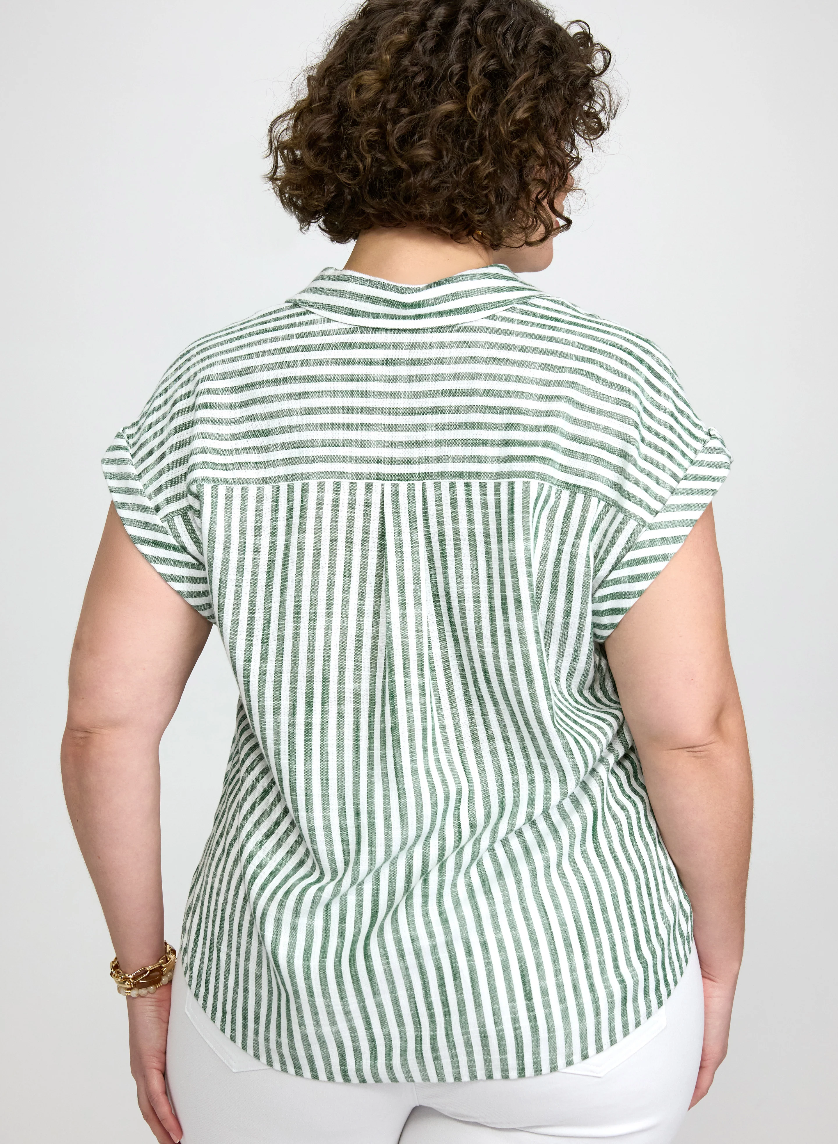 Stripe Front Tie Blouse - Image 4