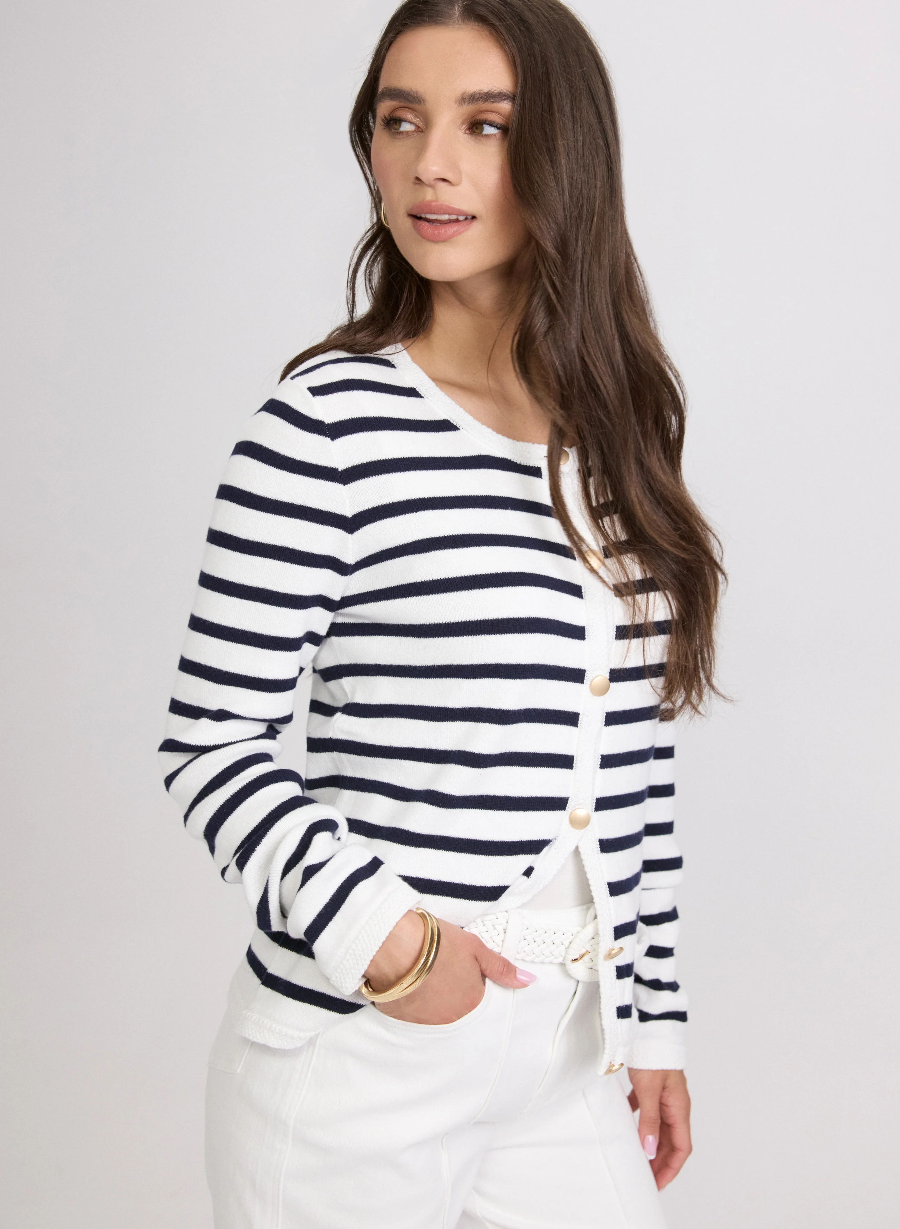 Stripe Knit Cardigan - Image 2